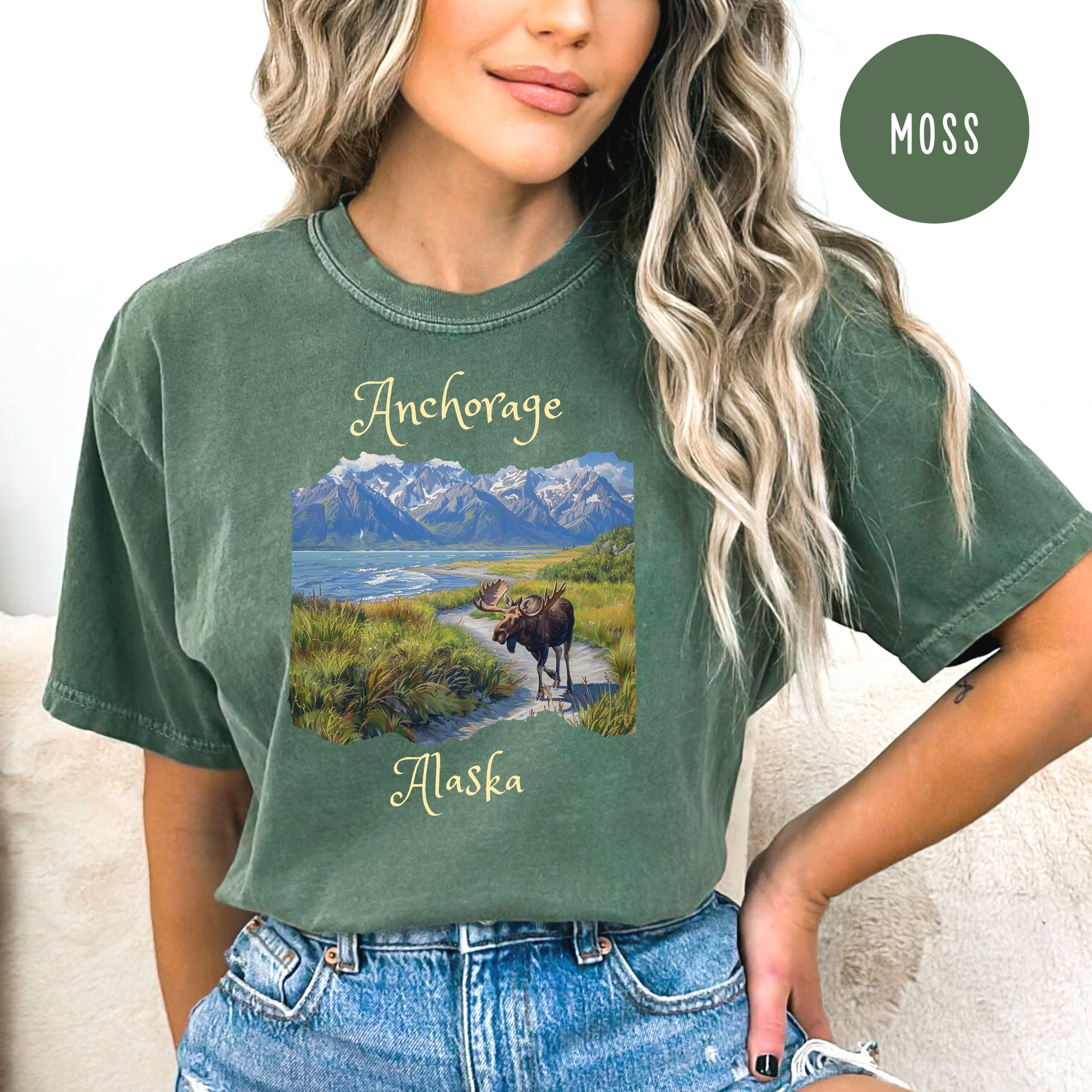 Anchorage Alaska Moose at Tony Knowles Coastal Trail Comfort Colors® Tee