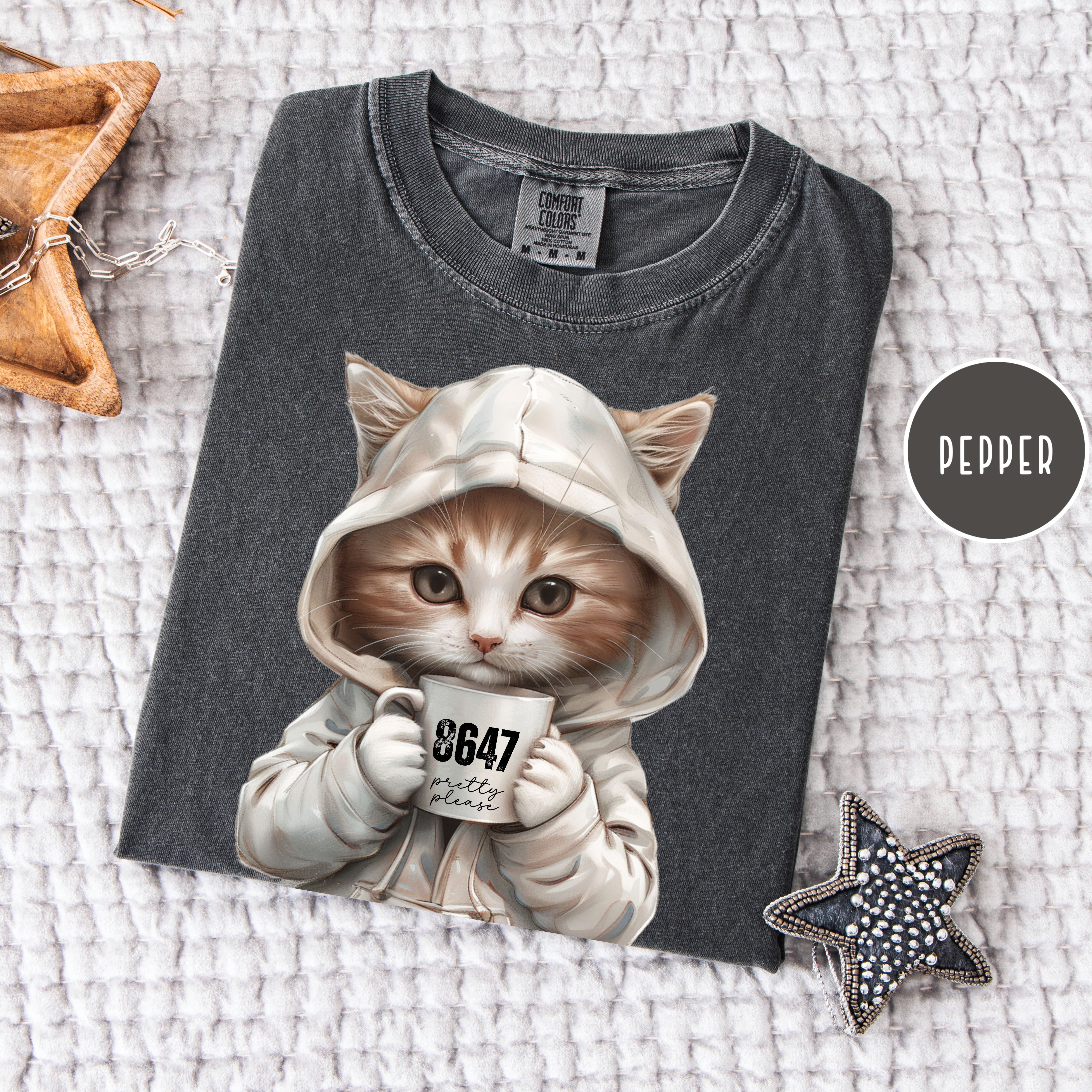 Anti-Trump Cat Lover 8647 Pretty Please Comfort Colors Trump Protest Political Gift Tee