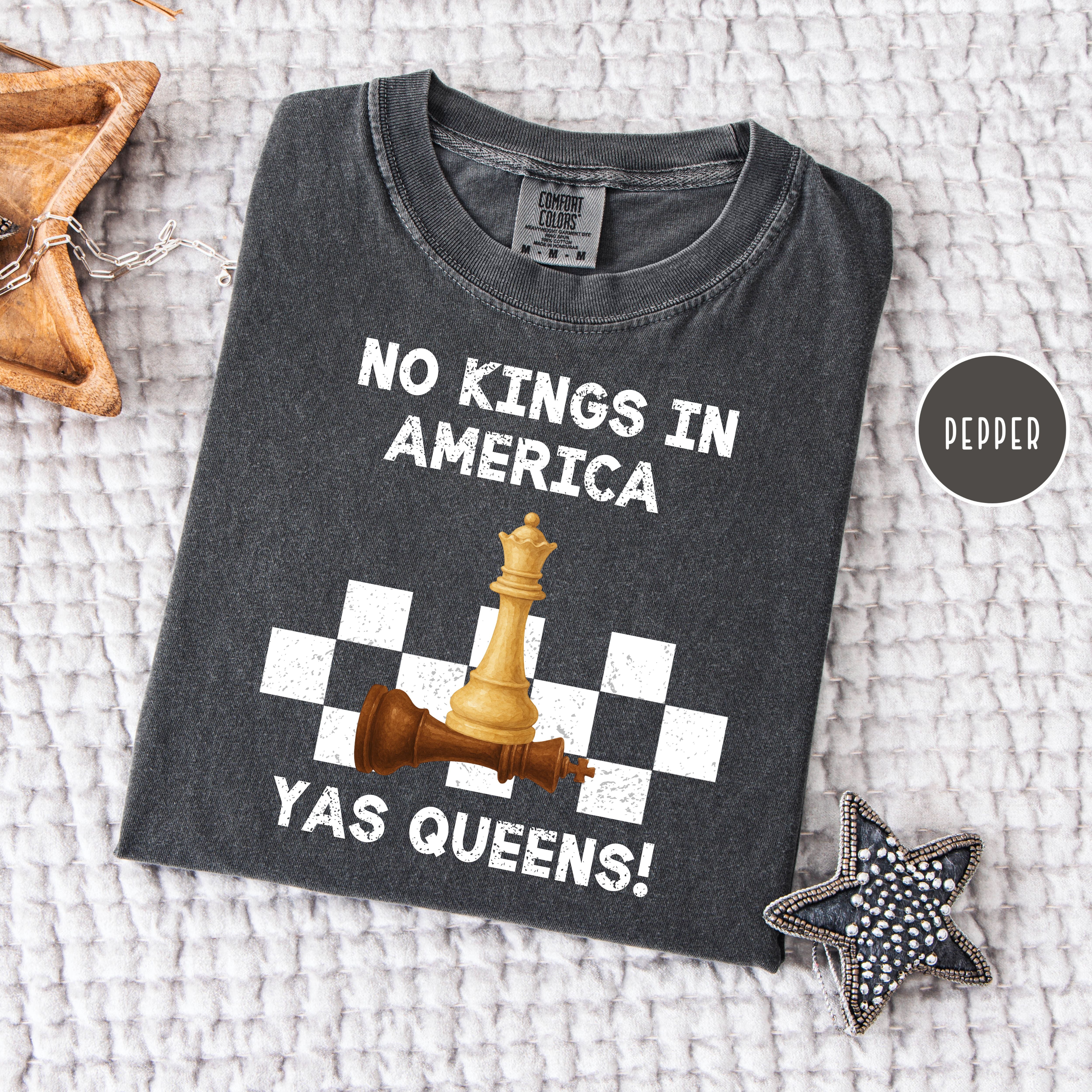 Funny No Kings Protest Comfort Colors Gift Shirt for Chess Lovers