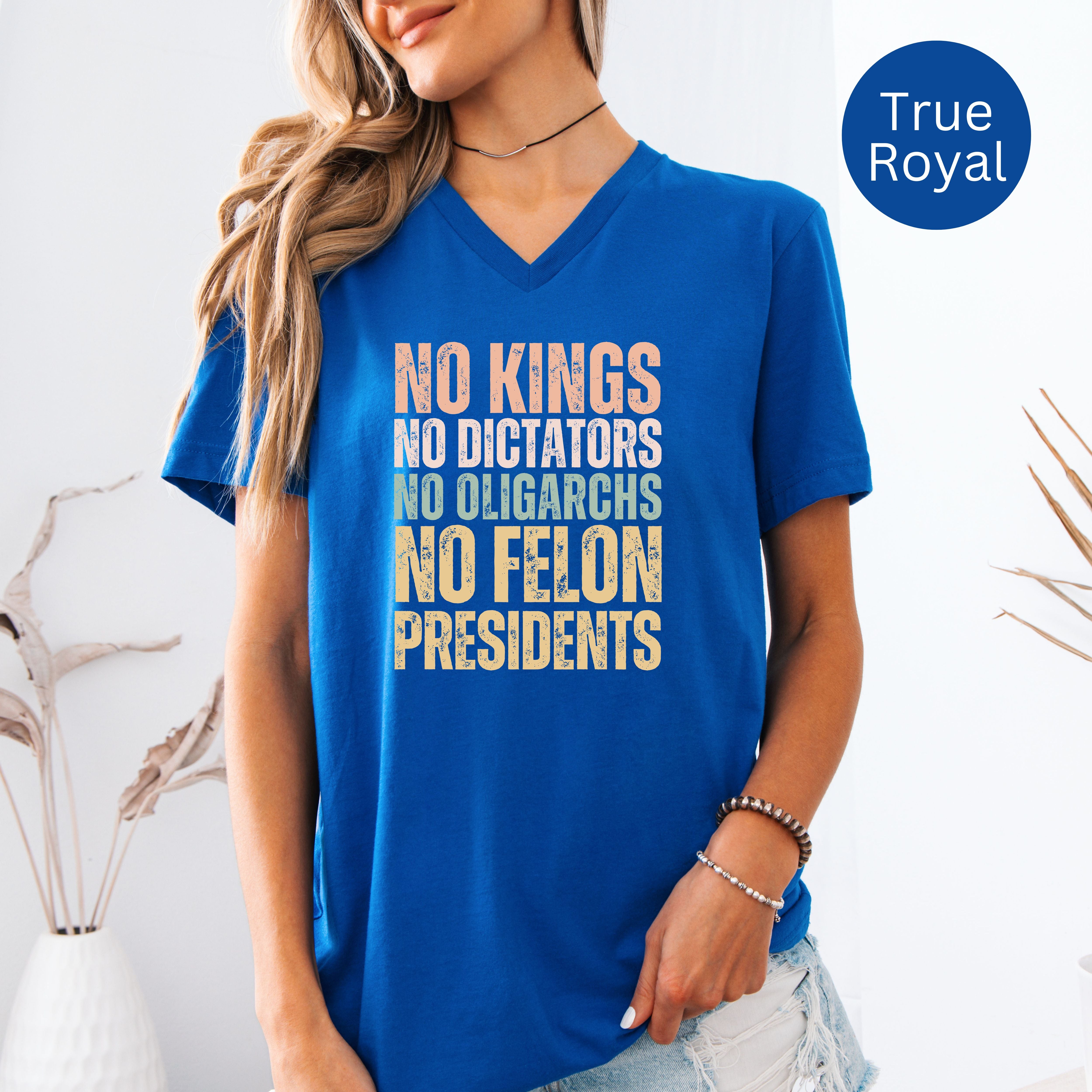 No Kings No Dictators Bella Canvas V-Neck Tee