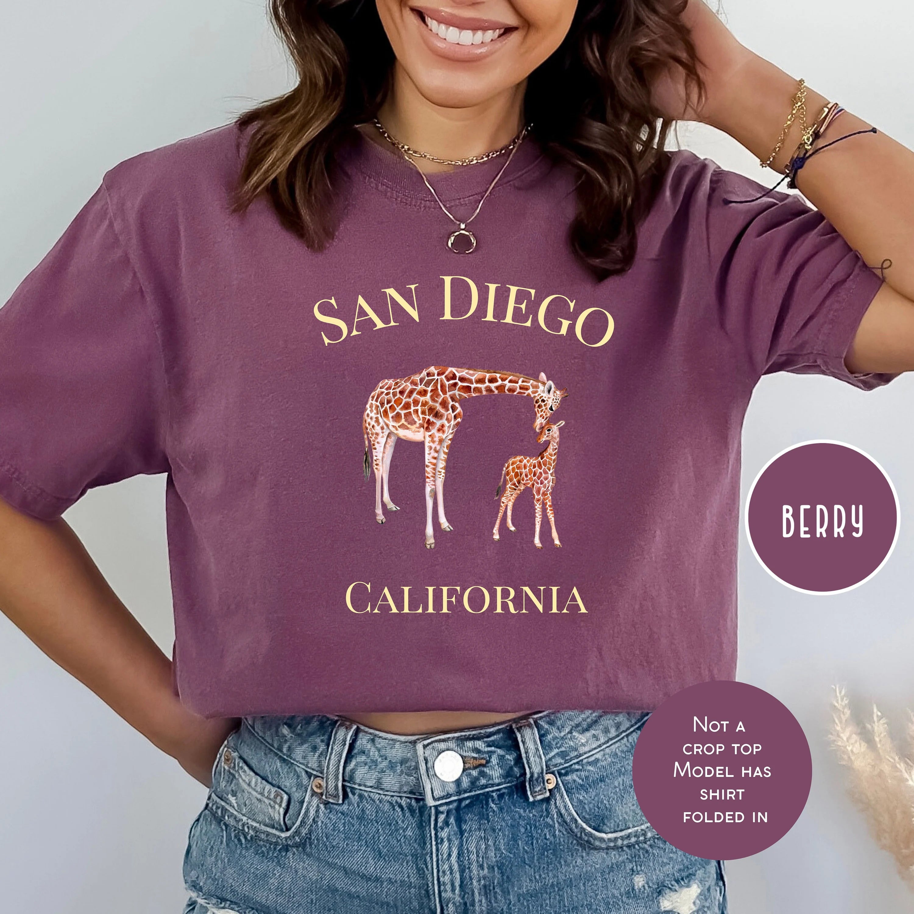 San Diego Mom & Baby Giraffe Comfort Colors® Tee