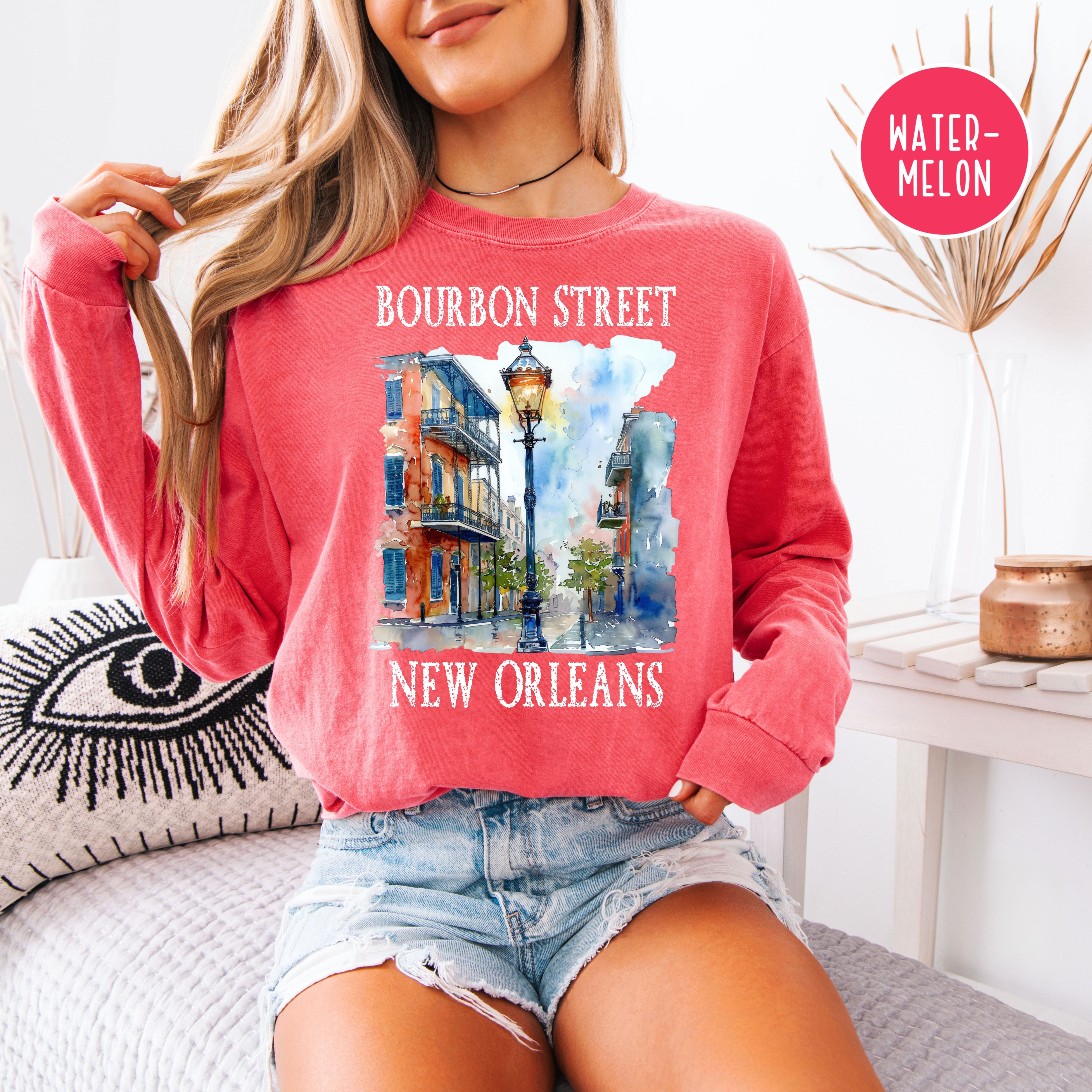 Bourbon Street New Orleans Unisex Long Sleeve Comfort Colors T-Shirt