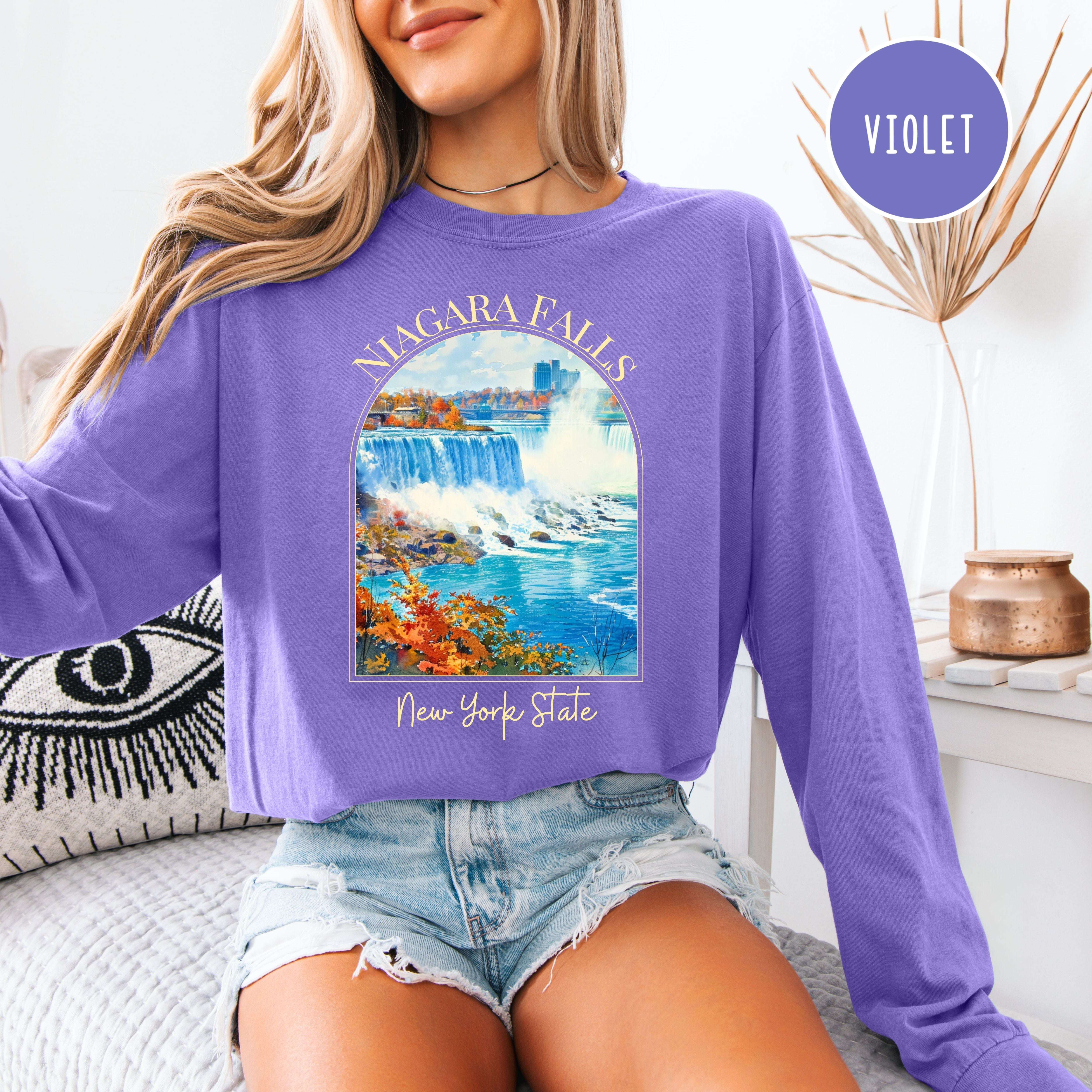 Niagara Falls New York State Comfort Colors Unisex Long Sleeve Tee Shirt