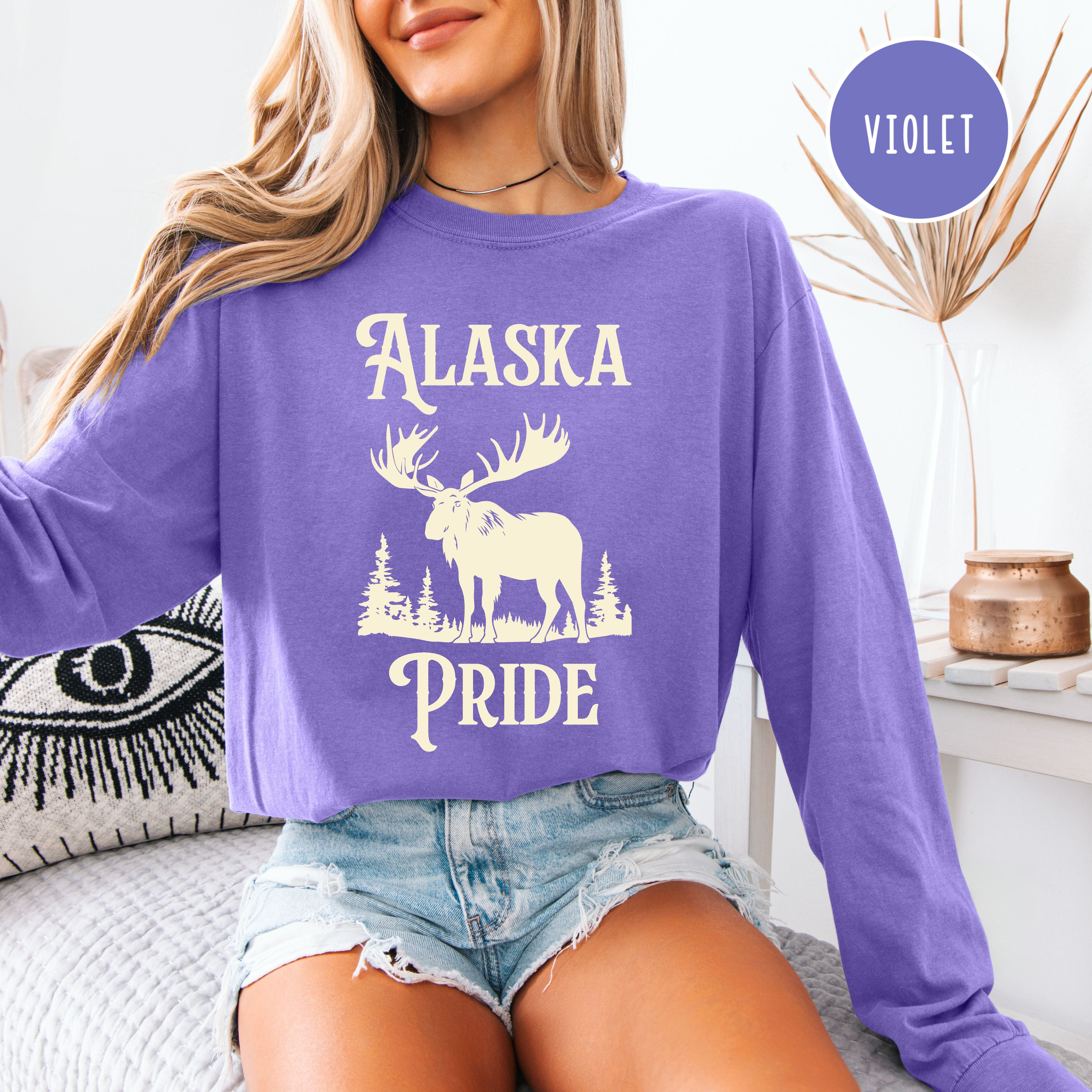 Alaska Pride Comfort Colors Adult Unisex Long Sleeve Tee