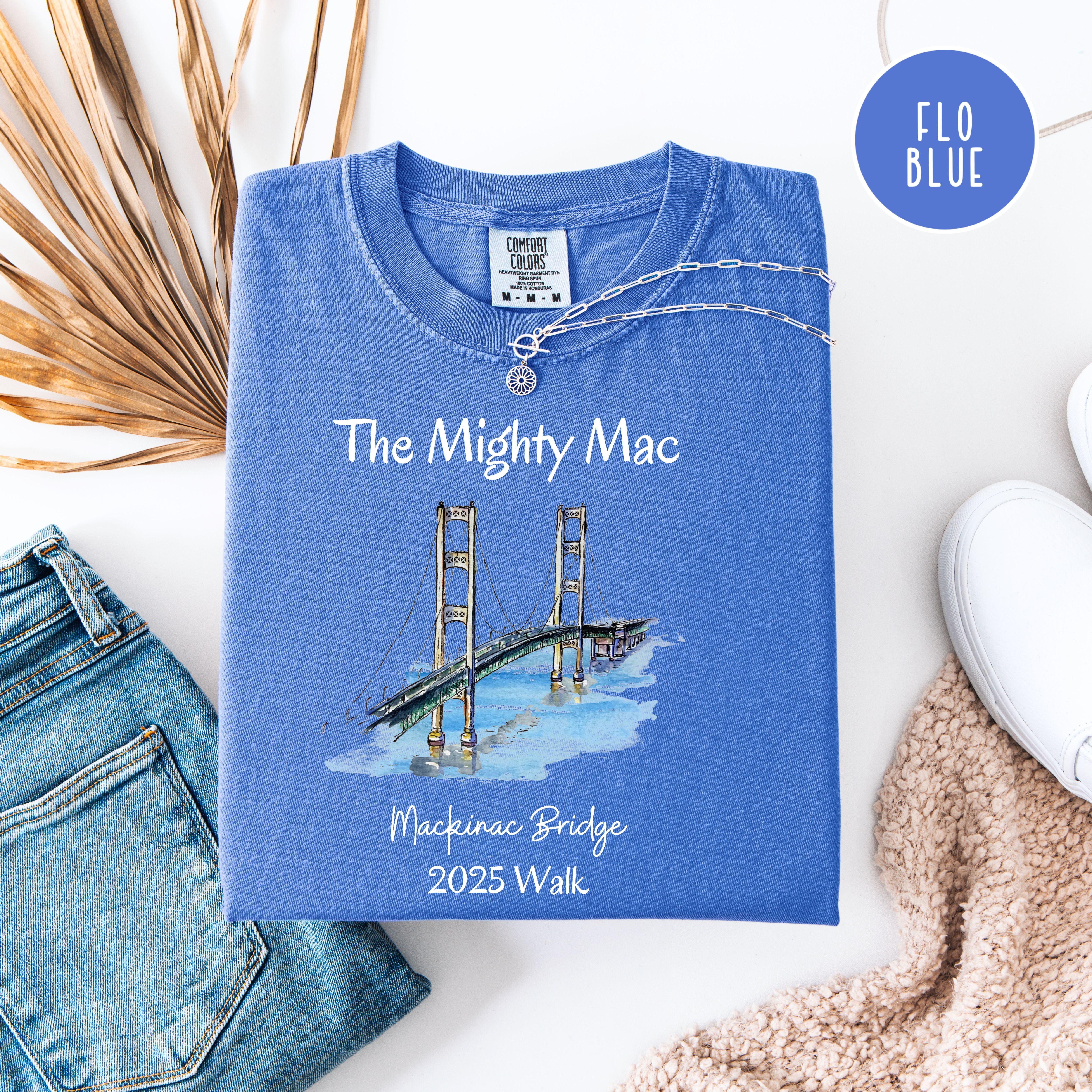 The Mighty Mac Mackinac Bridge Labor Day Walk 2025 Comfort Colors Tee Shirt by CindylboutiqueShop.com
