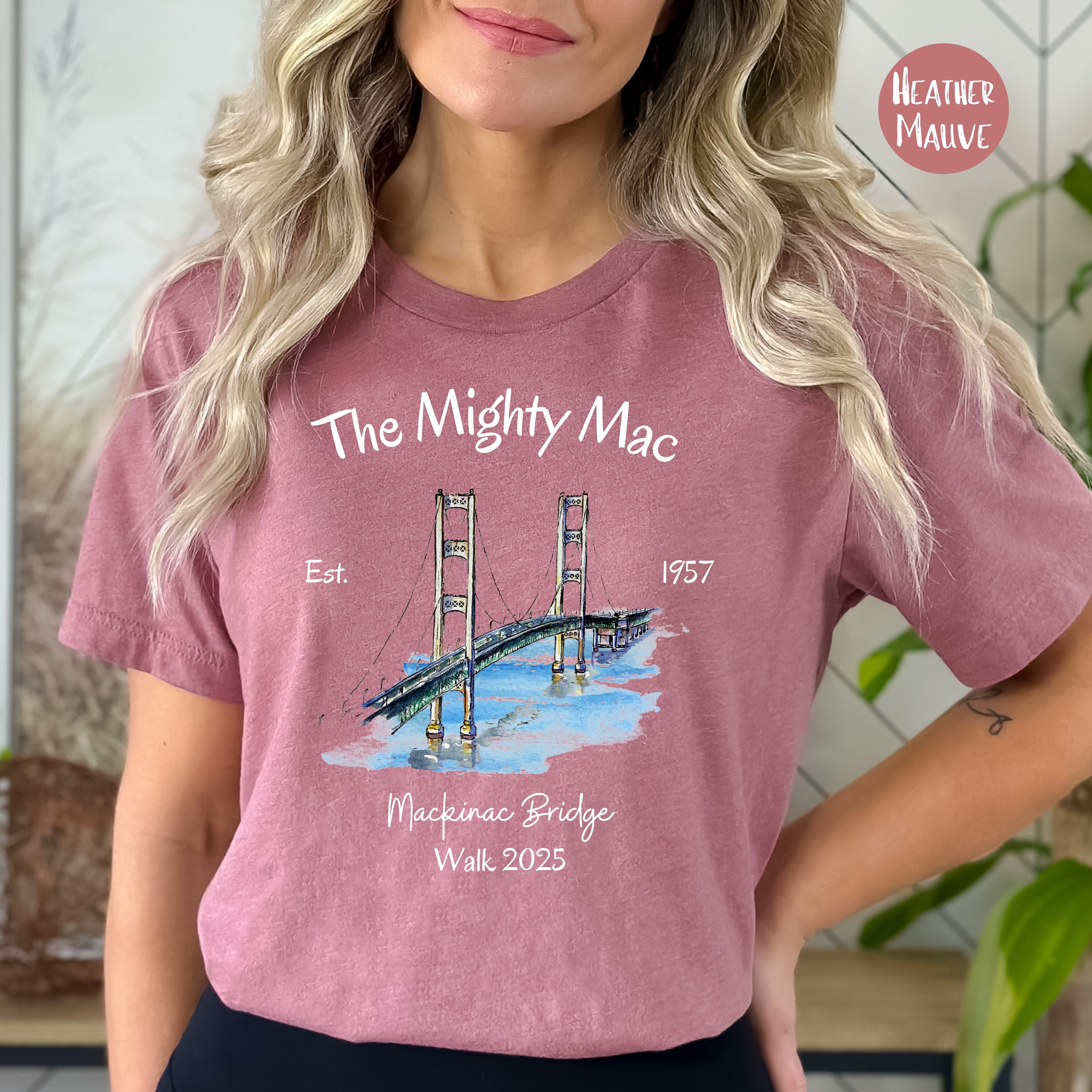 The Mackinac Bridge Labor Day Walk 2025 Bella Canvas Adult Unisex Lightweight Soft Tee