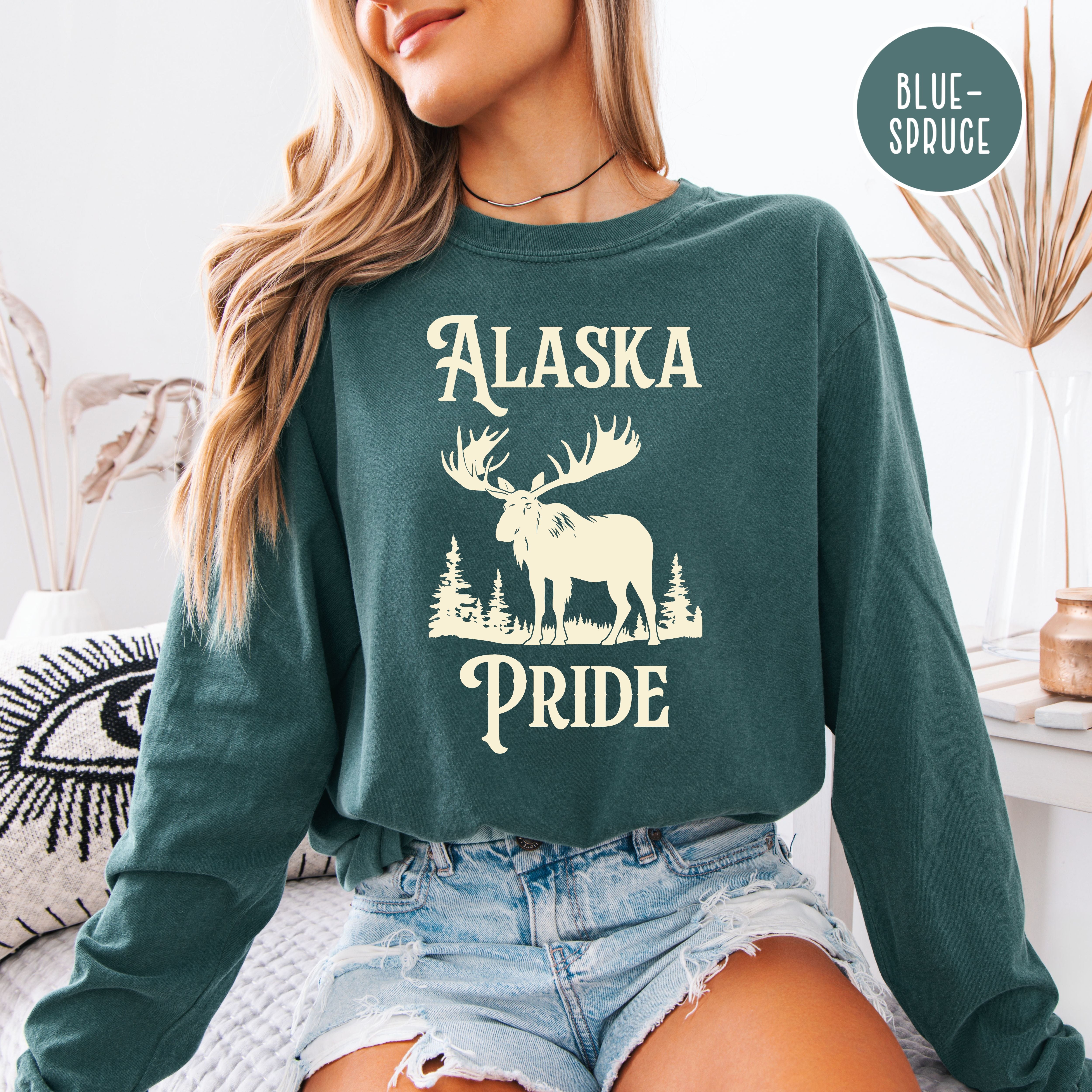 Alaska Pride Comfort Colors Adult Unisex Long Sleeve Tee