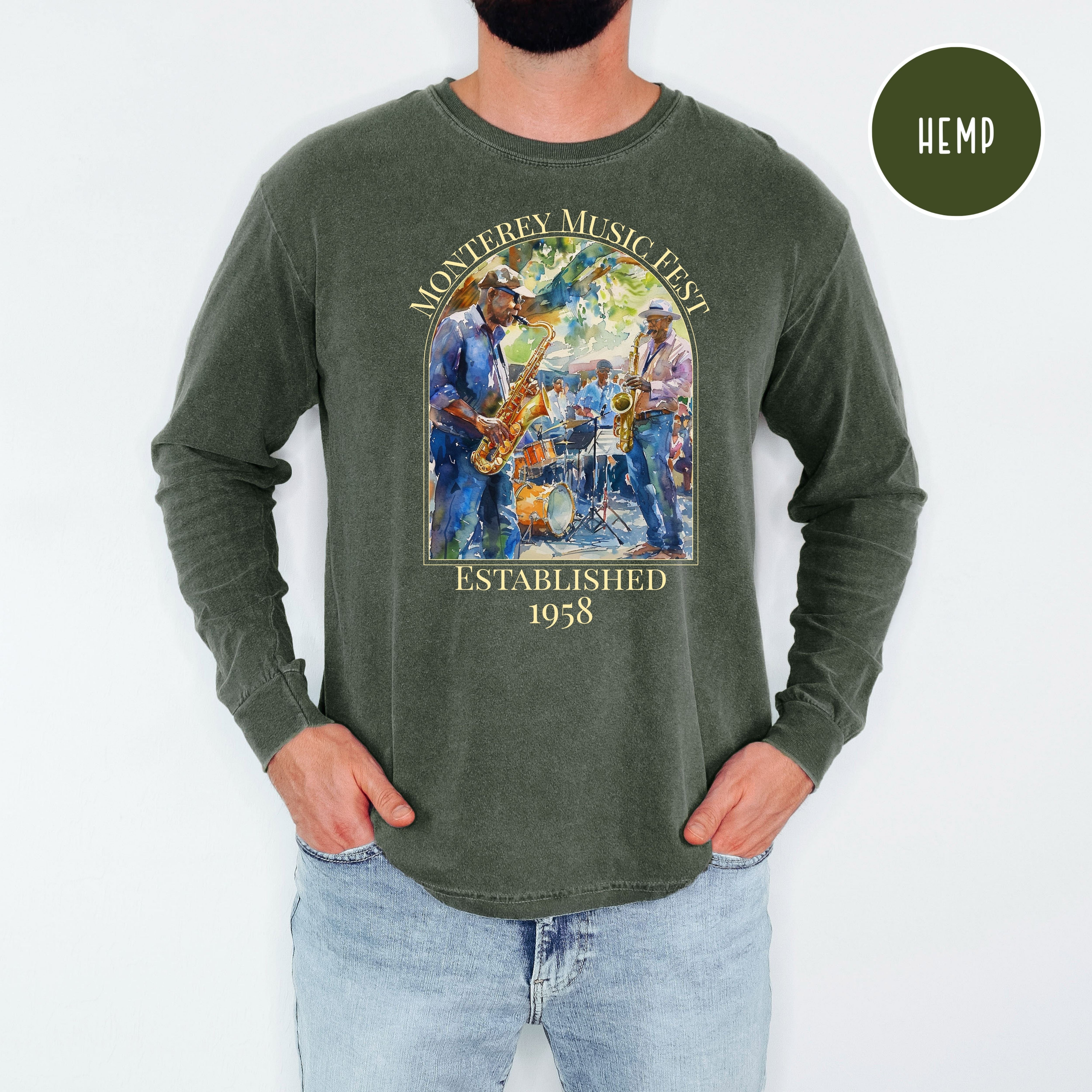 Monterey Music Festival Unisex Comfort Colors Long Sleeve T-Shirt, Music Lover Gift, Monterey Vacation Gift Shirt, California Travel Shirt