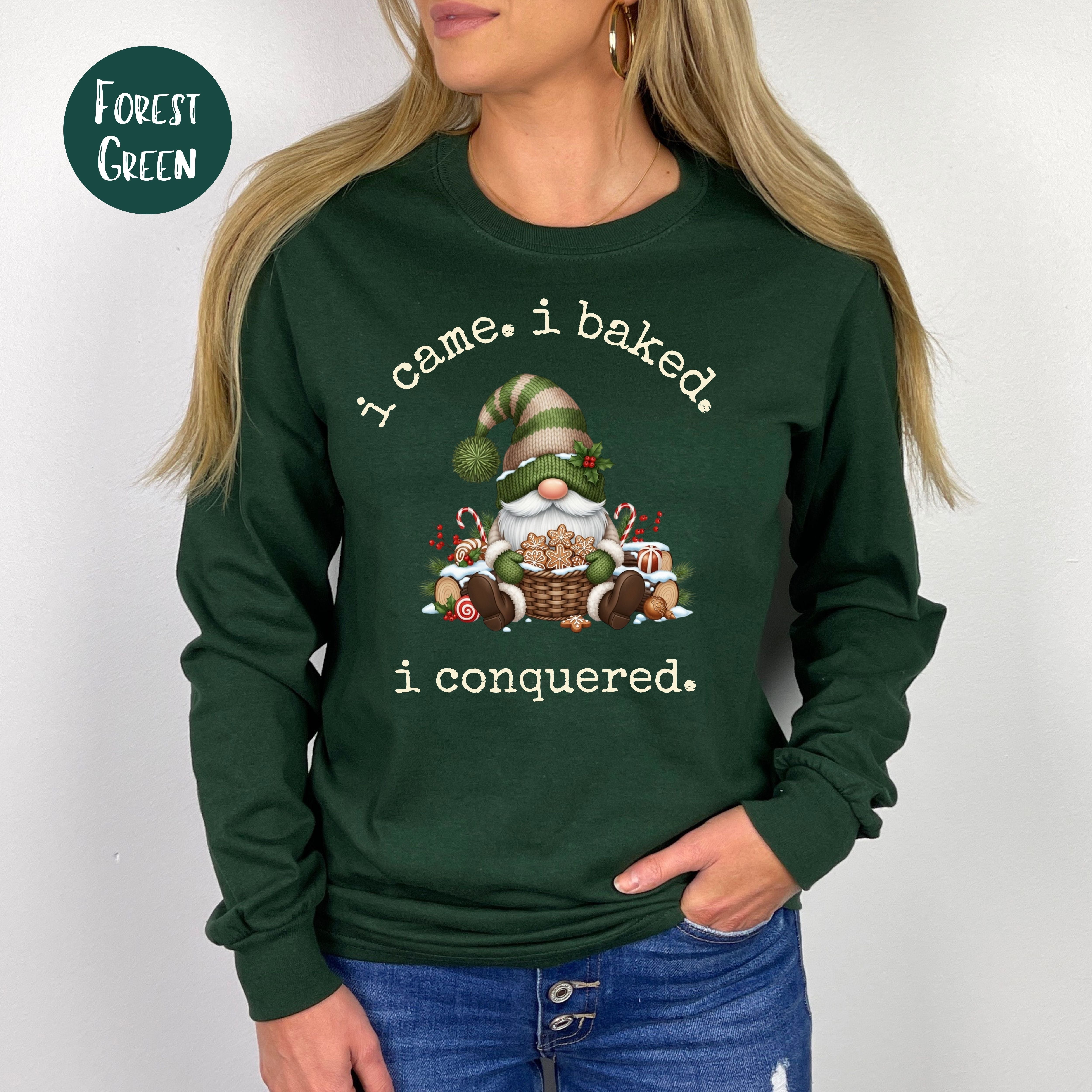 Gnome Lover Long Sleeve Unisex Christmas Baking Tee Shirt