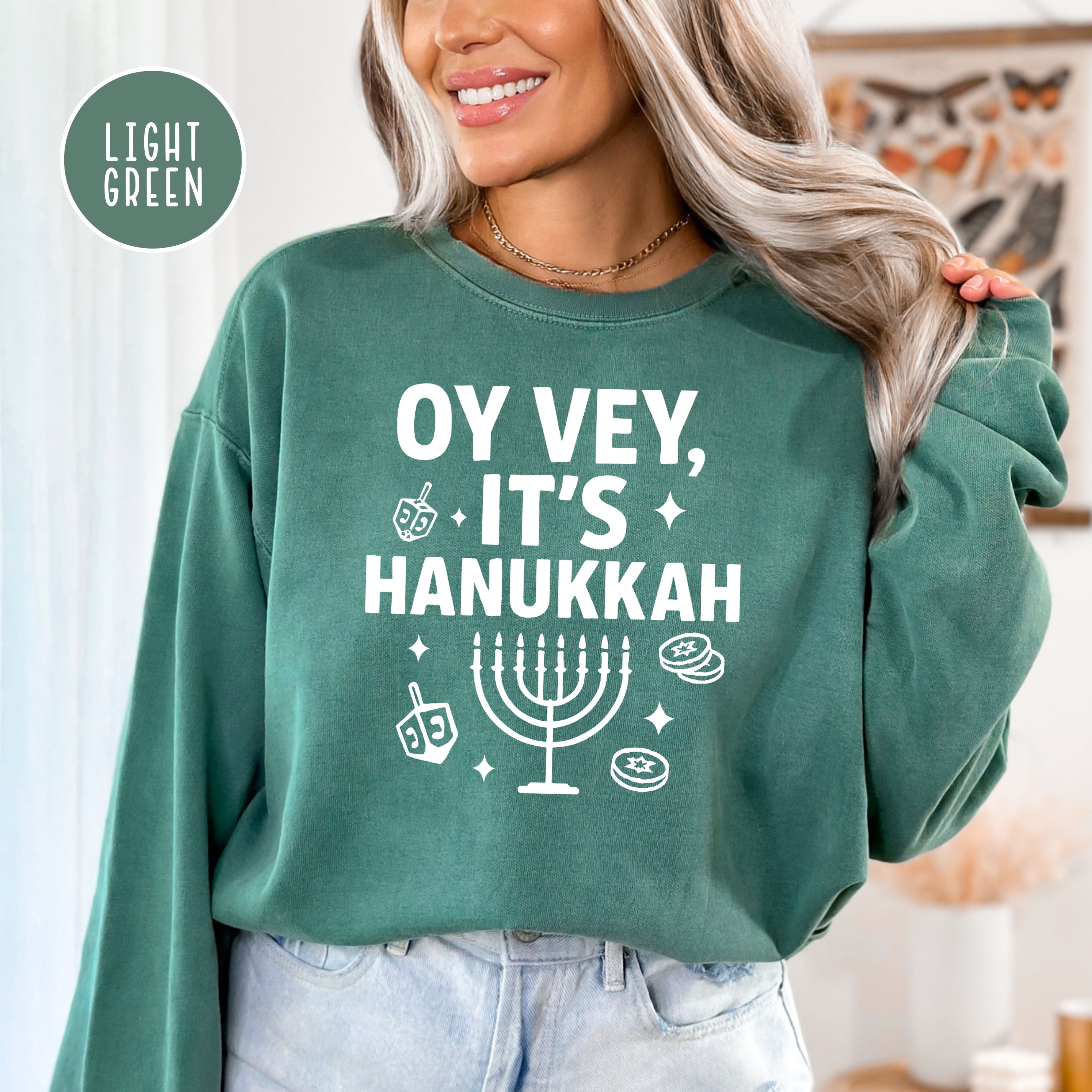 Oy Vey It's Hanukkah Comfort Colors Unisex Sweatshirt