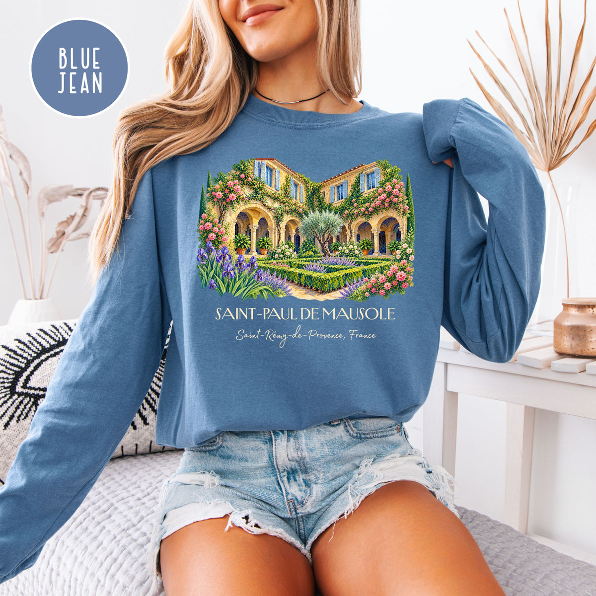 Van Gogh Trail Long Sleeve Comfort Colors Tee, Saint Remy France Gift Tee, South of France Travel Gift, France Vacation Tee, Art Lover Gift