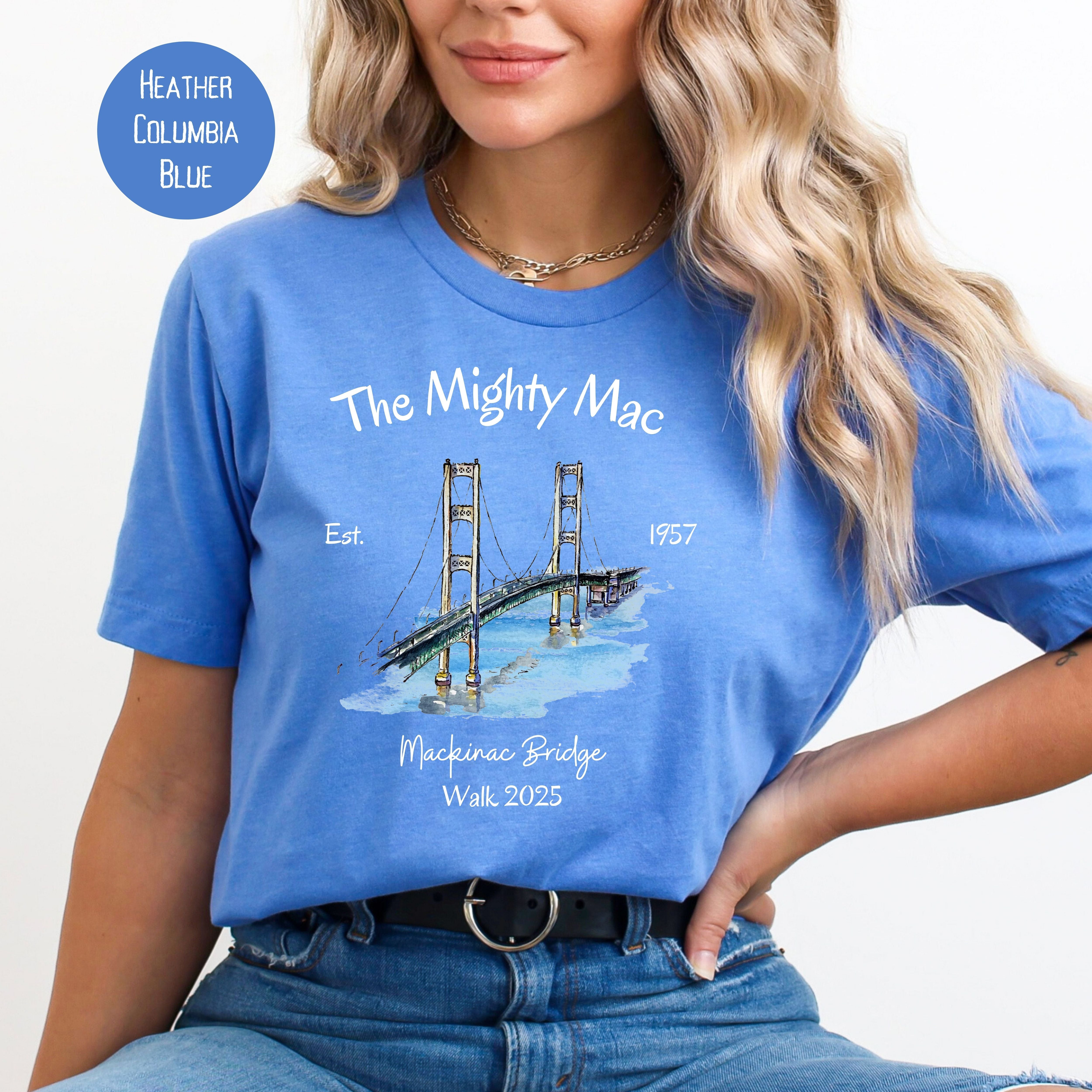 The Mackinac Bridge Labor Day Walk 2025 Bella Canvas Adult Unisex Lightweight Soft Tee