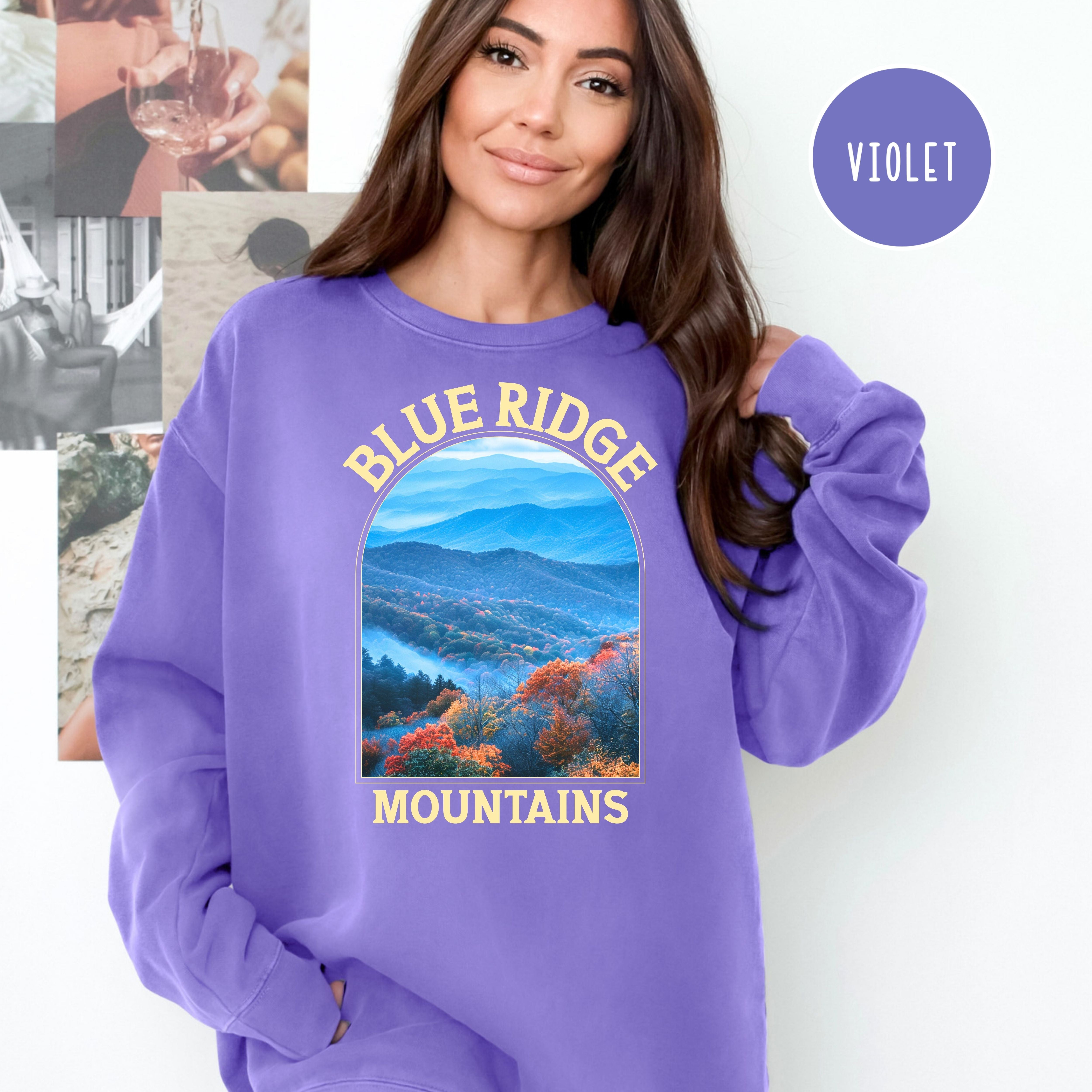 Blue Ridge Mountains Comfort Colors Sweatshirt, Mountain Lover Gift Sweatshirt
