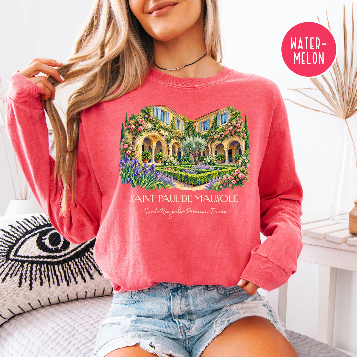 Van Gogh Trail Long Sleeve Comfort Colors Tee, Saint Remy France Gift Tee, South of France Travel Gift, France Vacation Tee, Art Lover Gift
