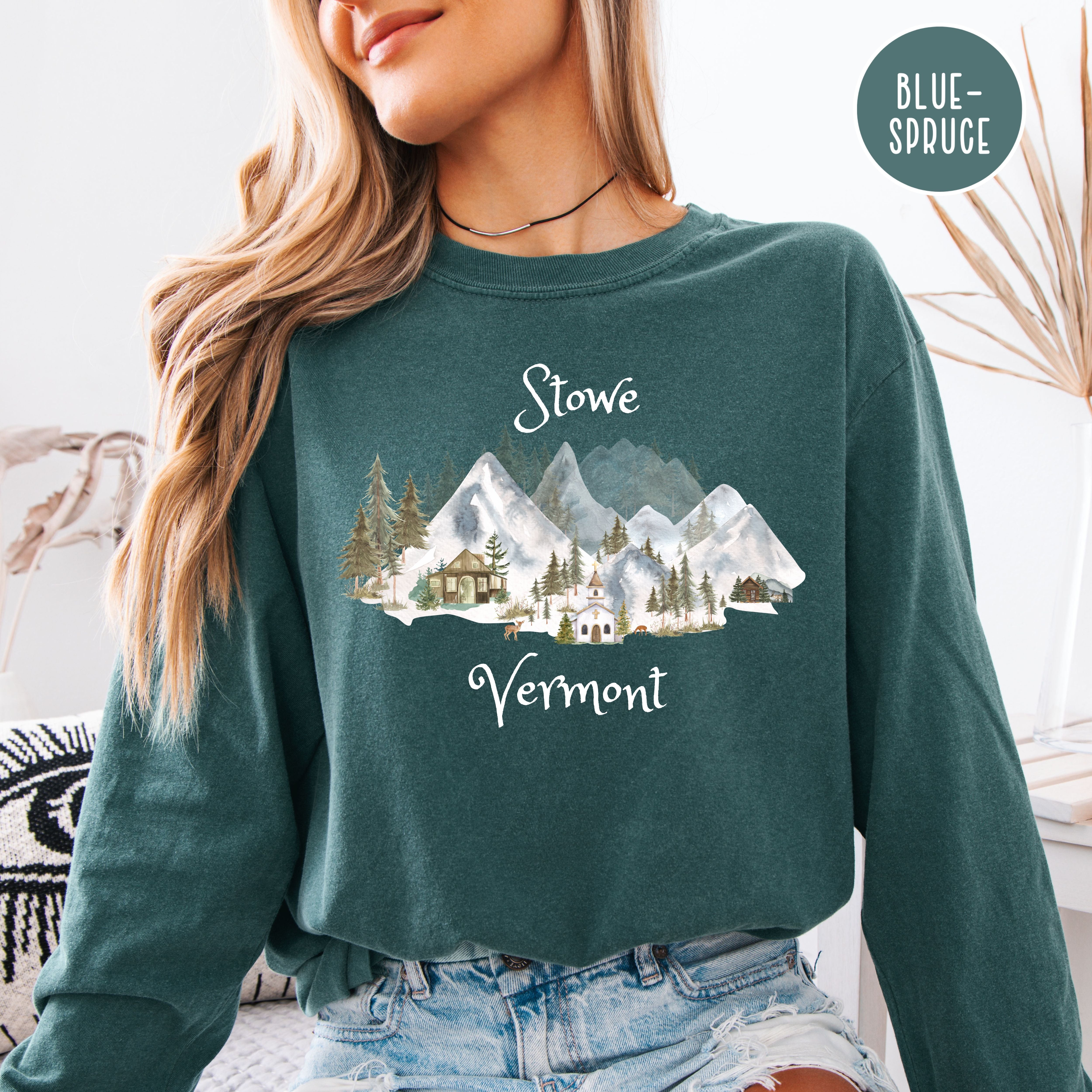 Stowe Vermont Unisex Long Sleeve Comfort Colors Tee