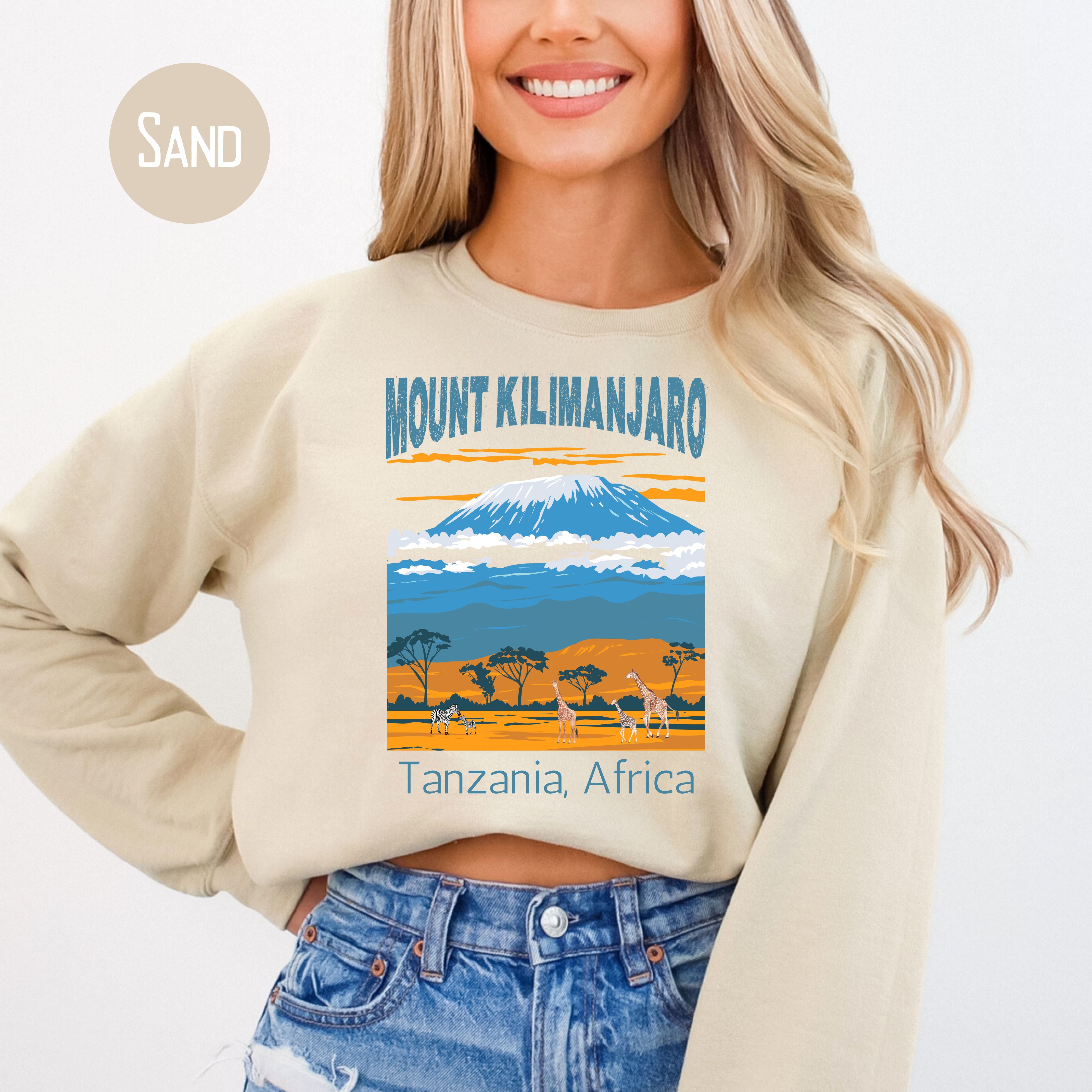 Mount Kilimanjaro Sweatshirt Gift for Mountain Climber, Tanzania Africa Sweatshirt