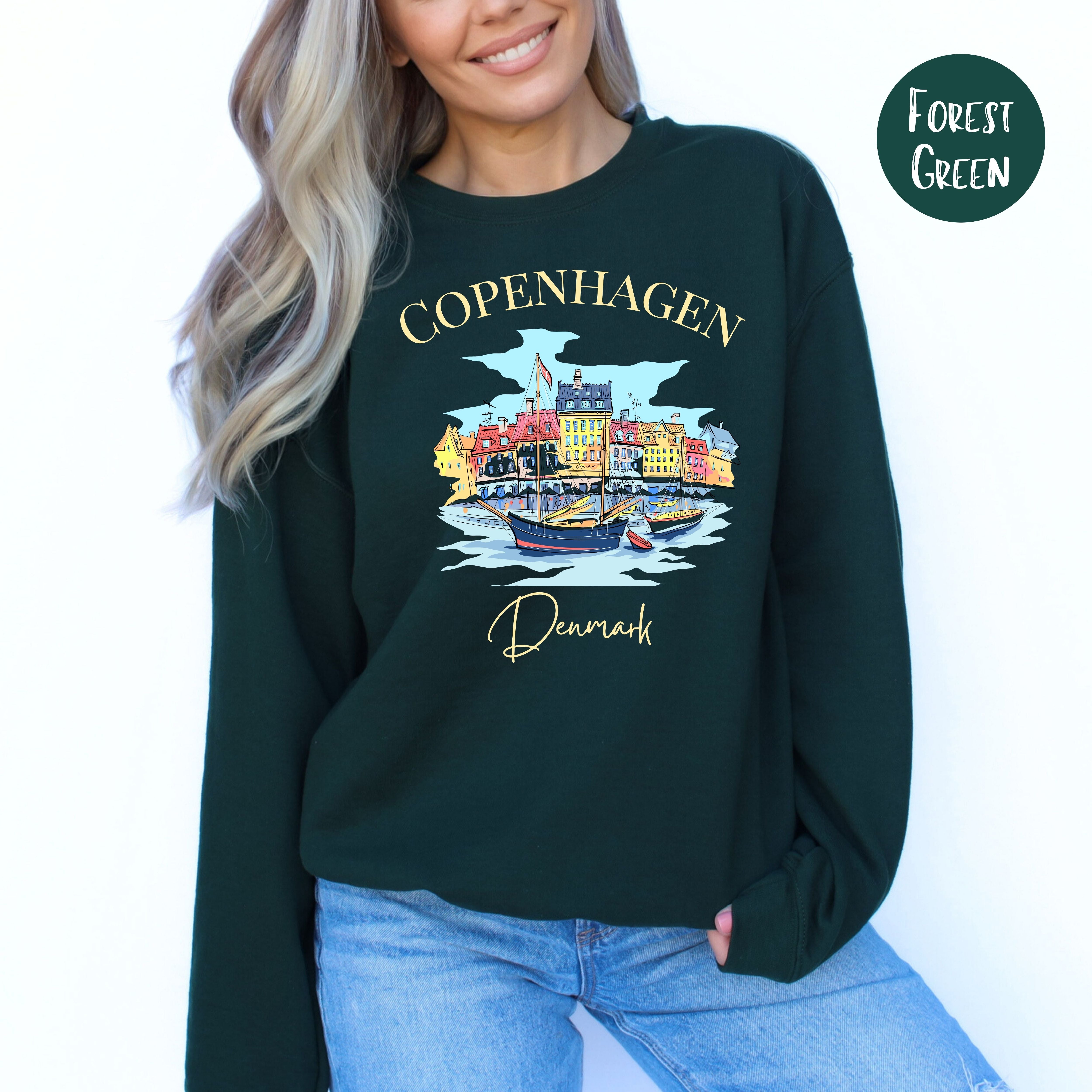 Copenhagen Denmark Vacation Gift Crewneck Sweatshirt