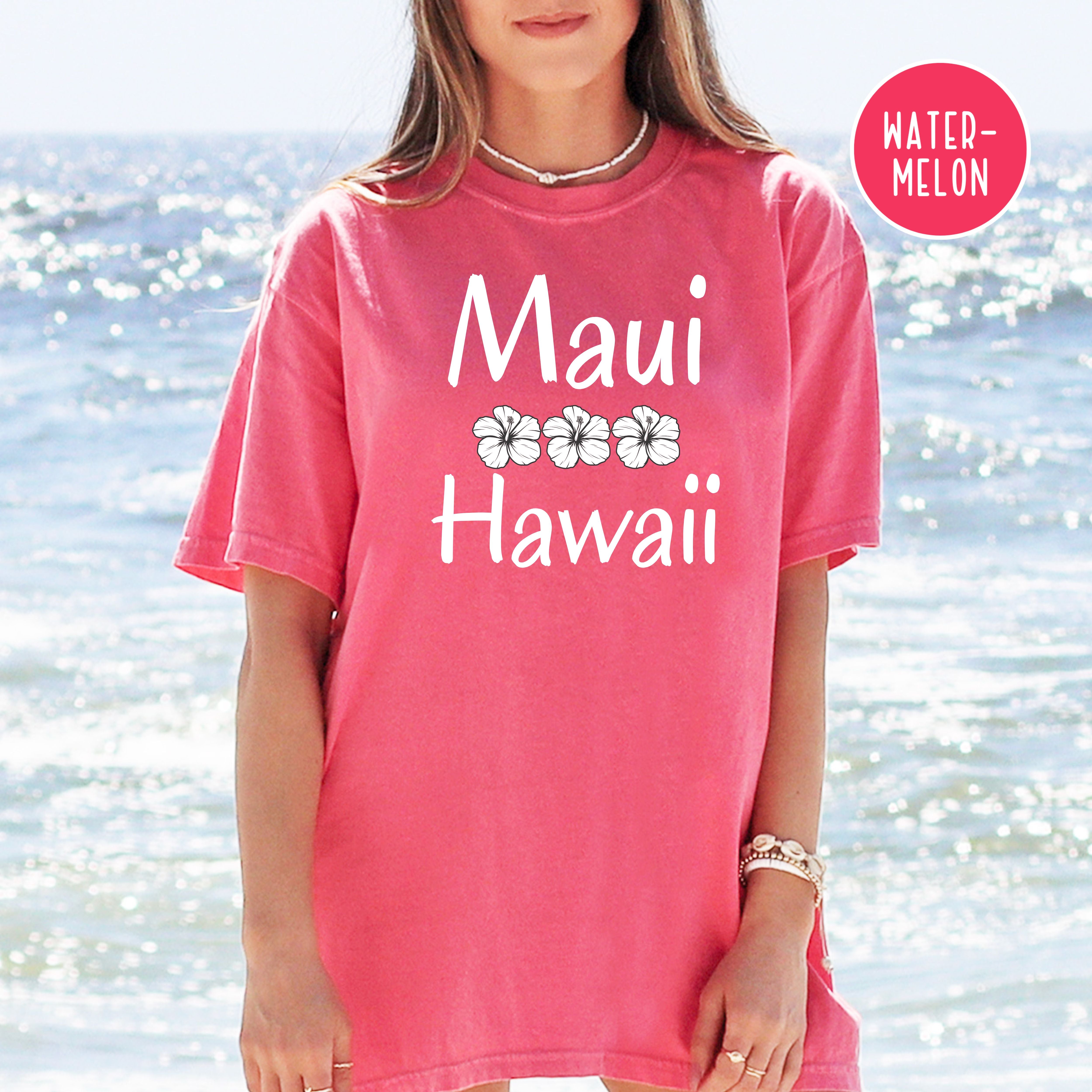 Maui Hawaii Hibiscus Flower Comfort Colors Tee