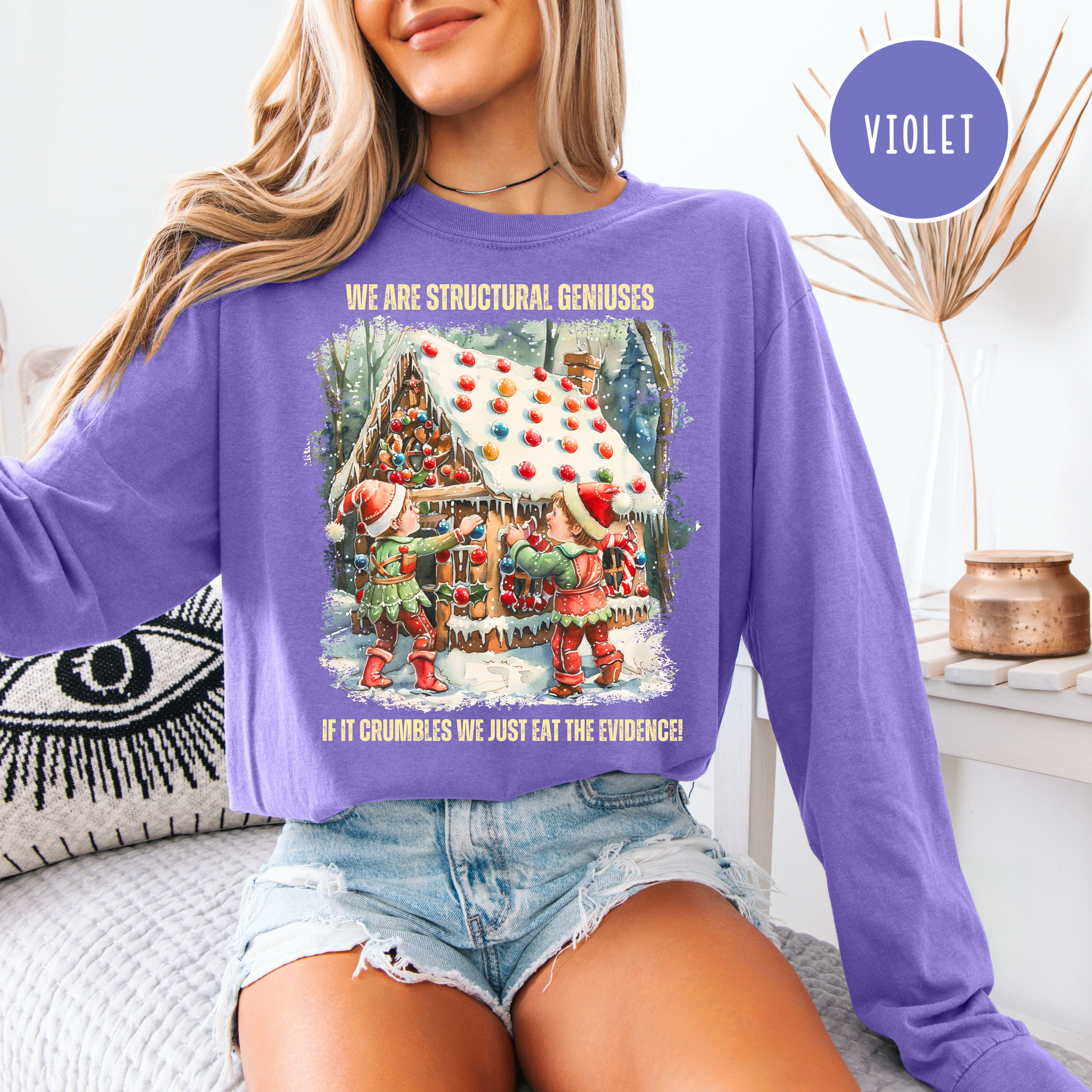 Funny Gingerbread House Contest Unisex Comfort Colors Long Sleeve Shirt