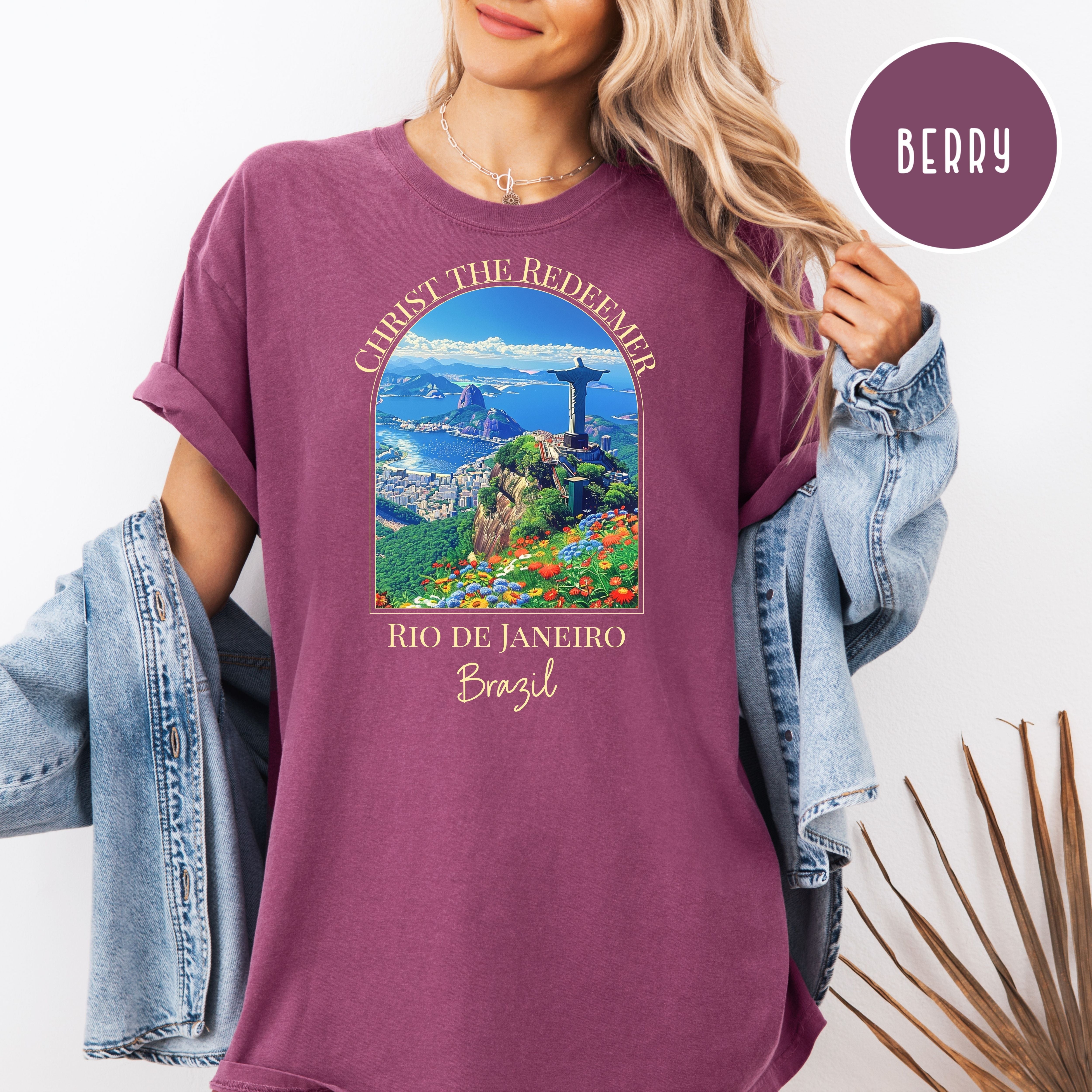 Christ the Redeemer Rio de Janeiro Brazil Comfort Colors Tee