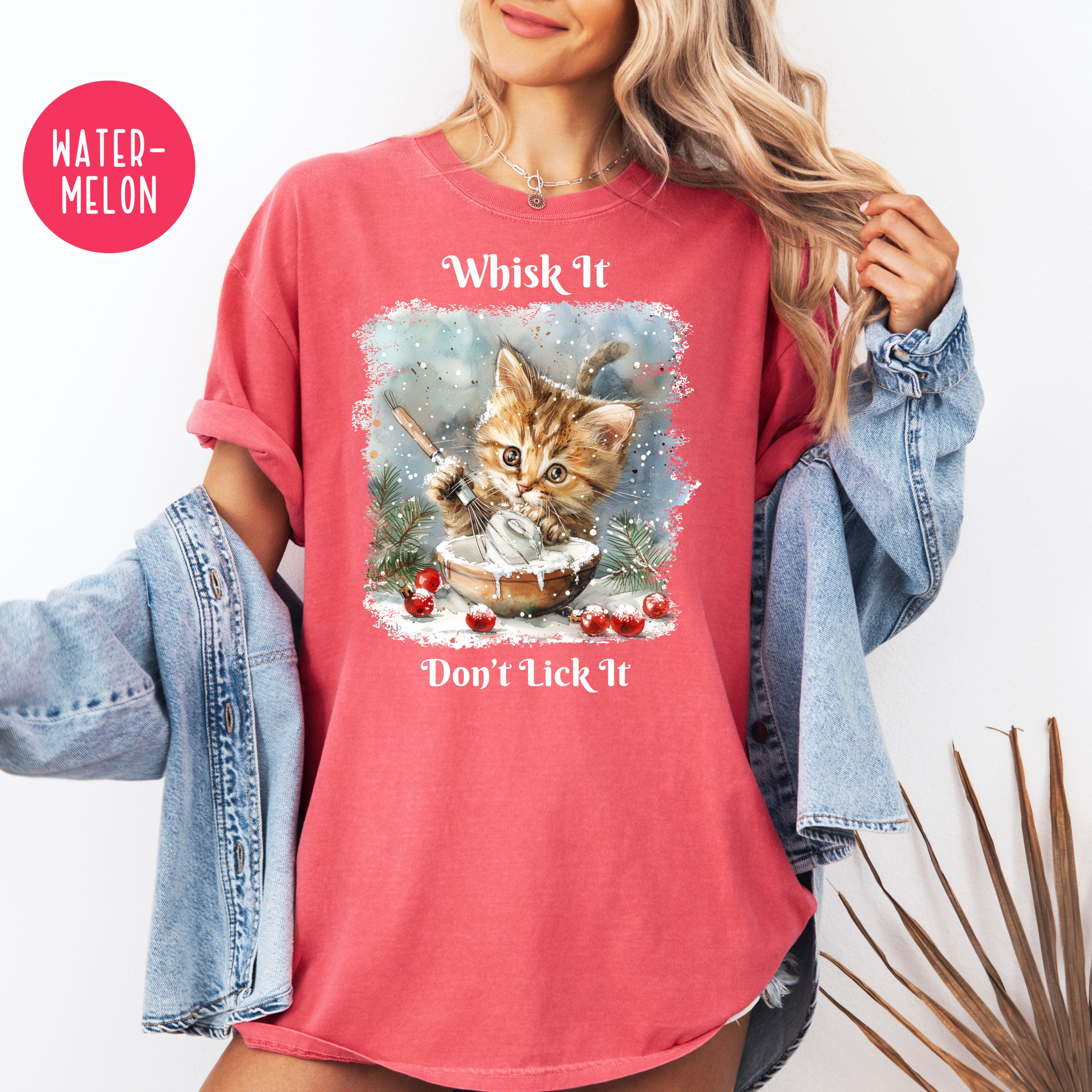 Christmas Season Cat Lover Comfort Colors Tee Shirt