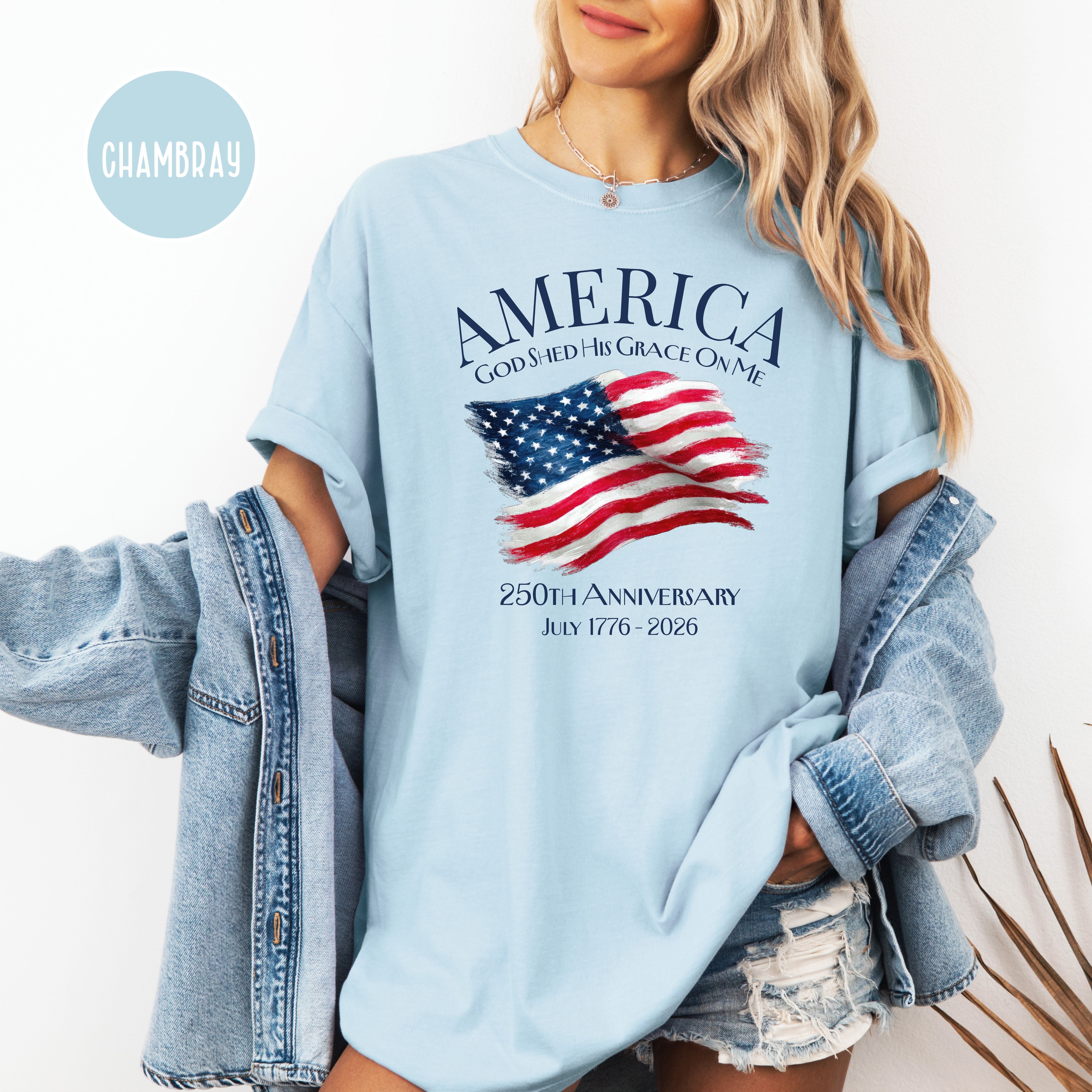 America 250th Anniversary Patriotic Unisex Comfort Colors T-Shirt, 4th of July Shirt, Fourth of July Shirt, USA Patriotic Shirt