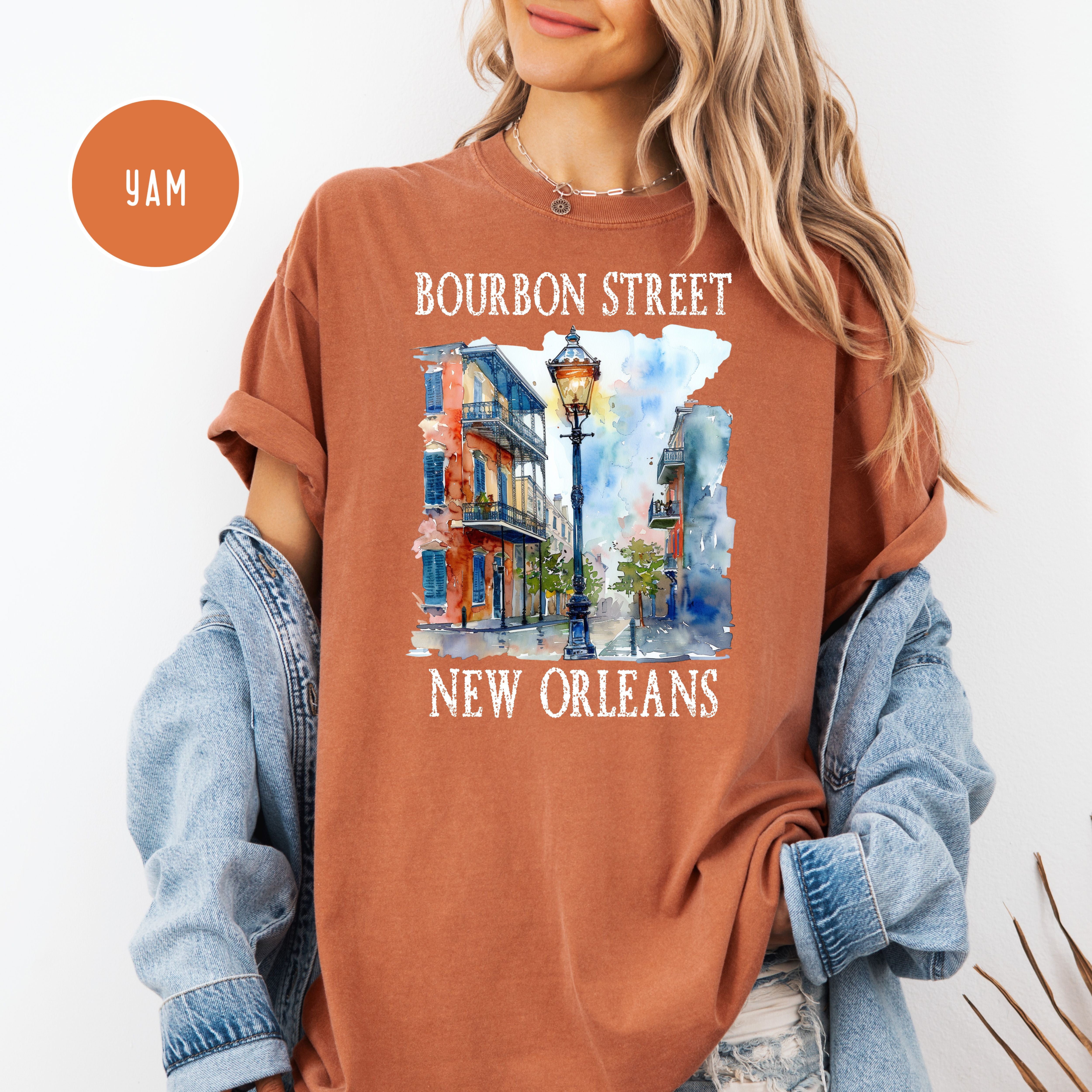 Bourbon Street New Orleans Unisex Comfort Colors T-Shirt, New Orleans Vacation Gift Shirt