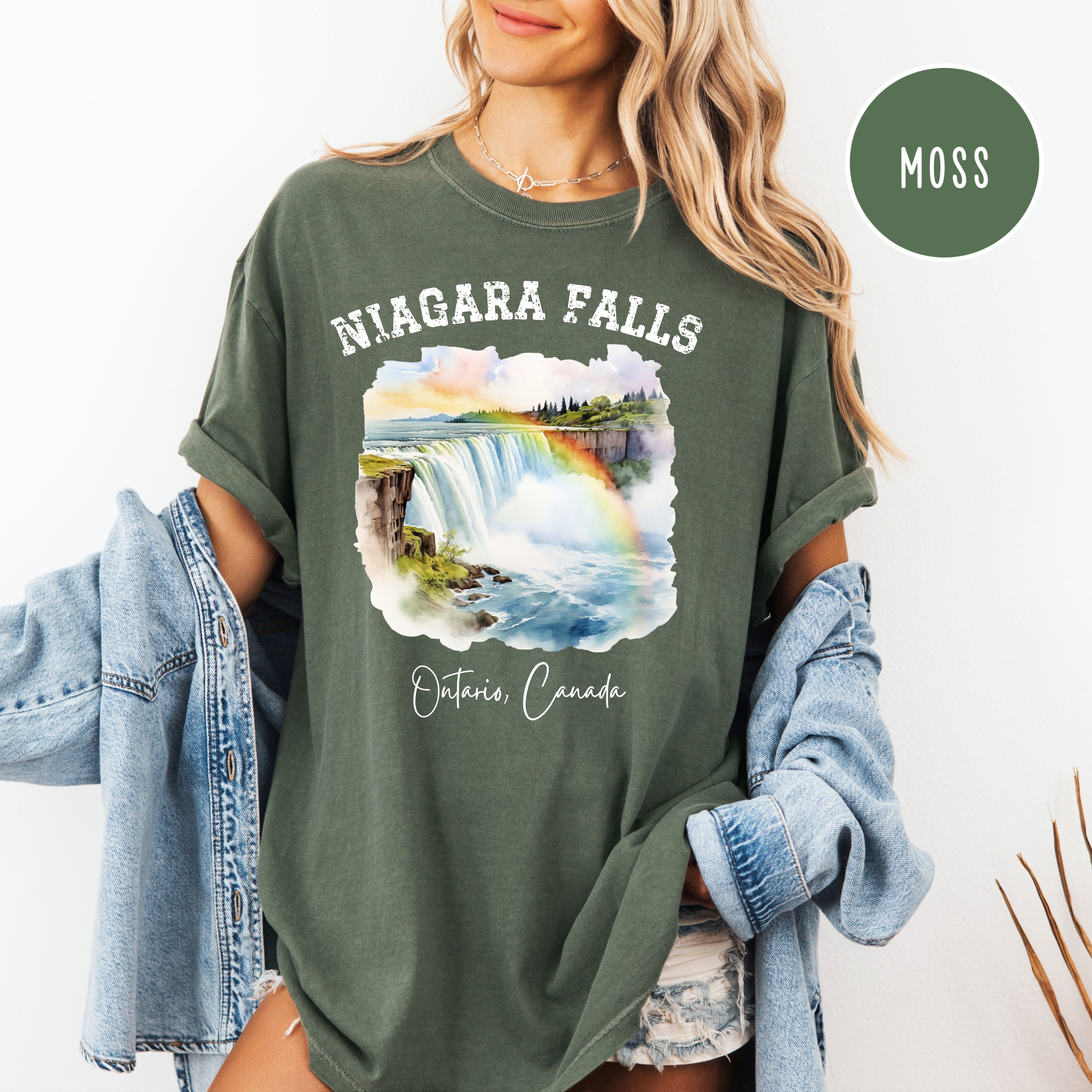 Rainbow Over Niagara Falls Canada Comfort Colors Adult Unisex Tee