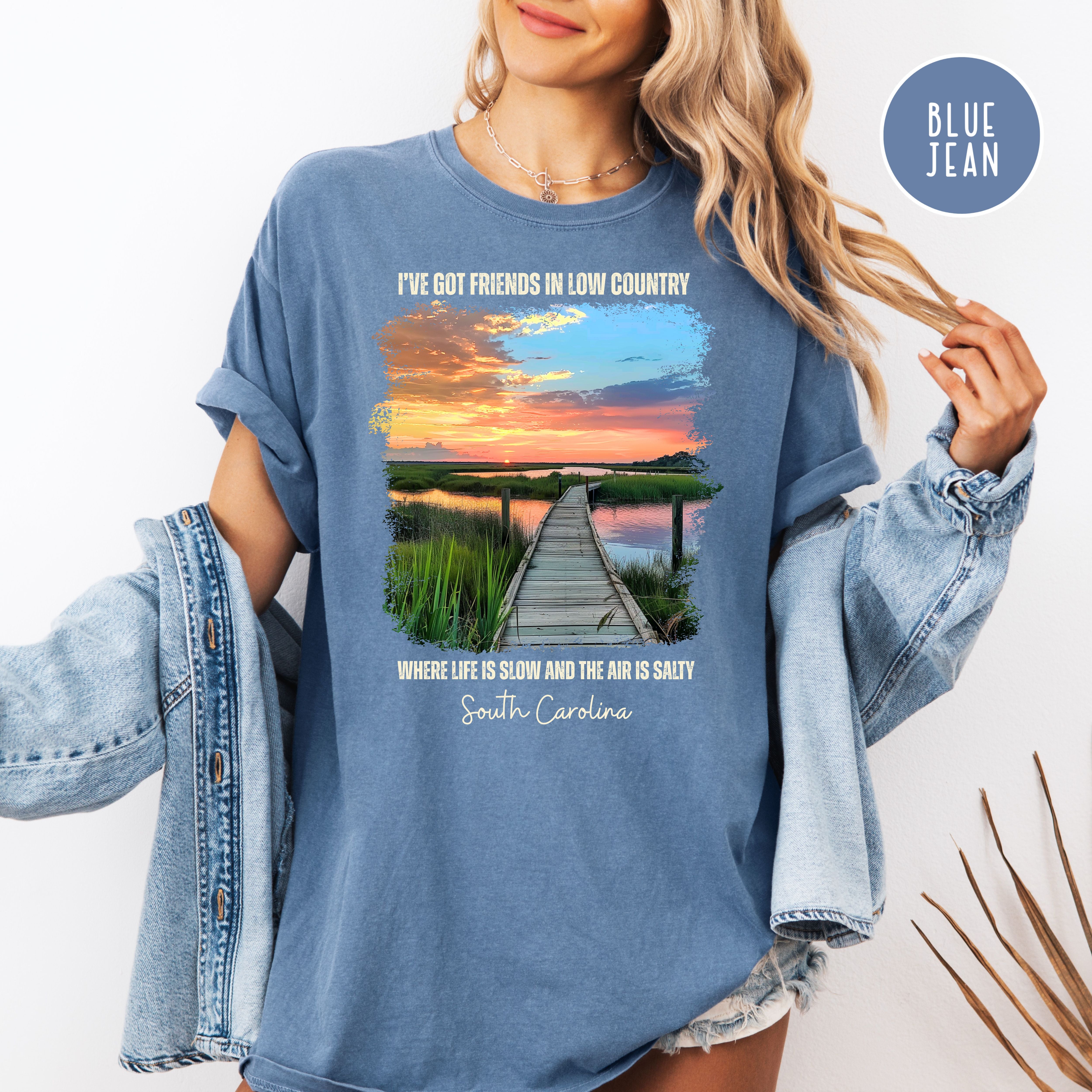 South Carolina Lowcountry Sunset Comfort Colors Tee