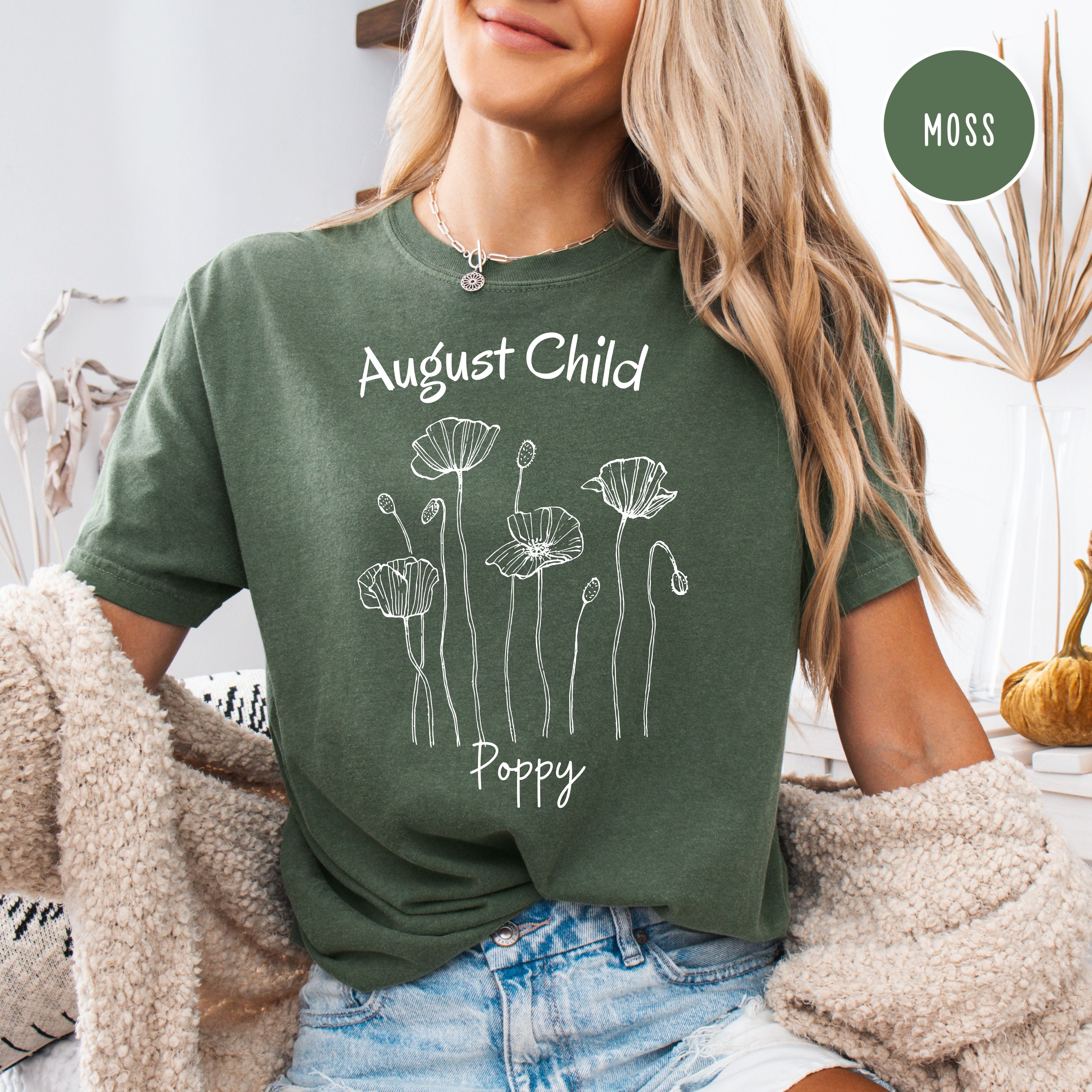 August Birthday Month Flower Comfort Colors Gift T-Shirt