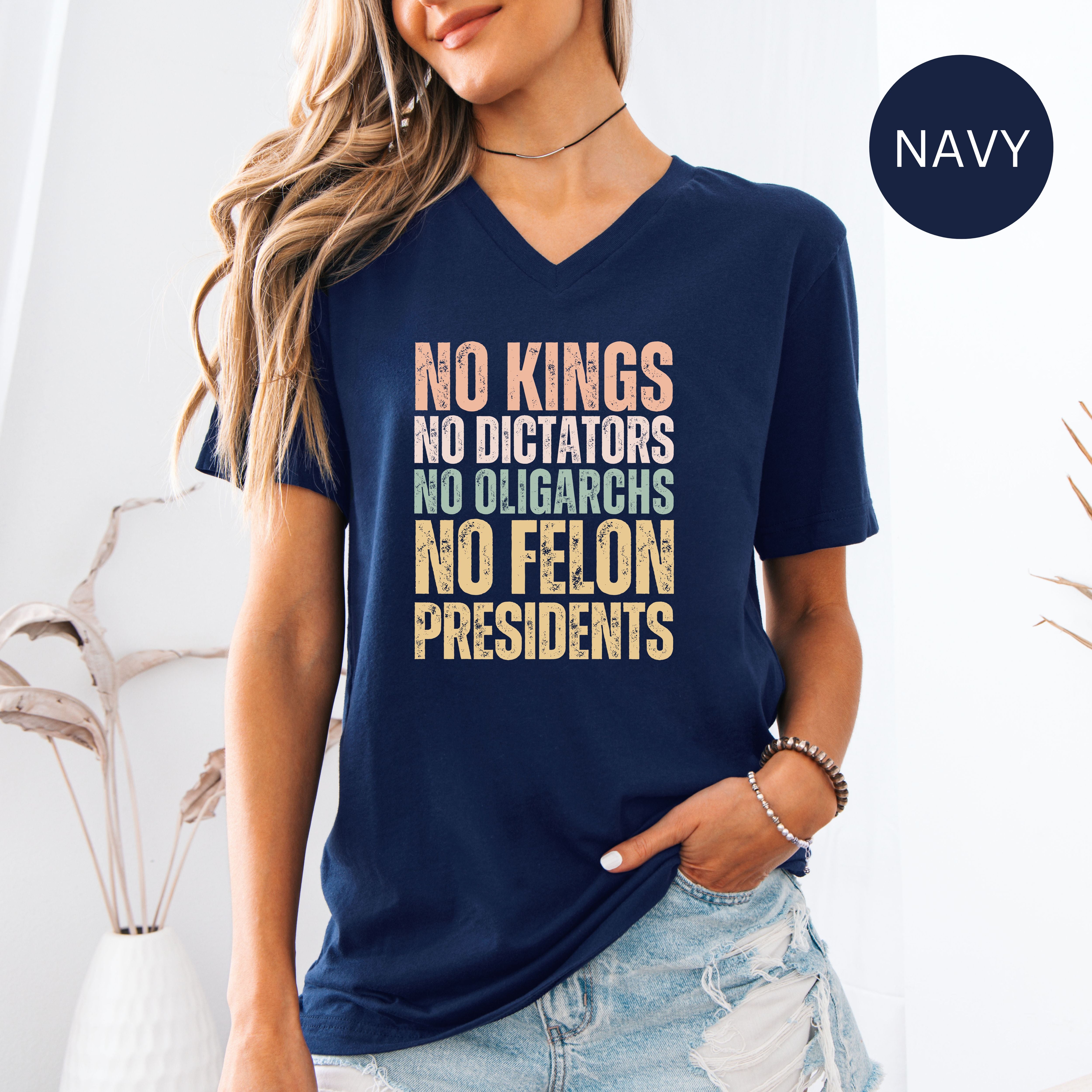 No Kings No Dictators Bella Canvas V-Neck Tee