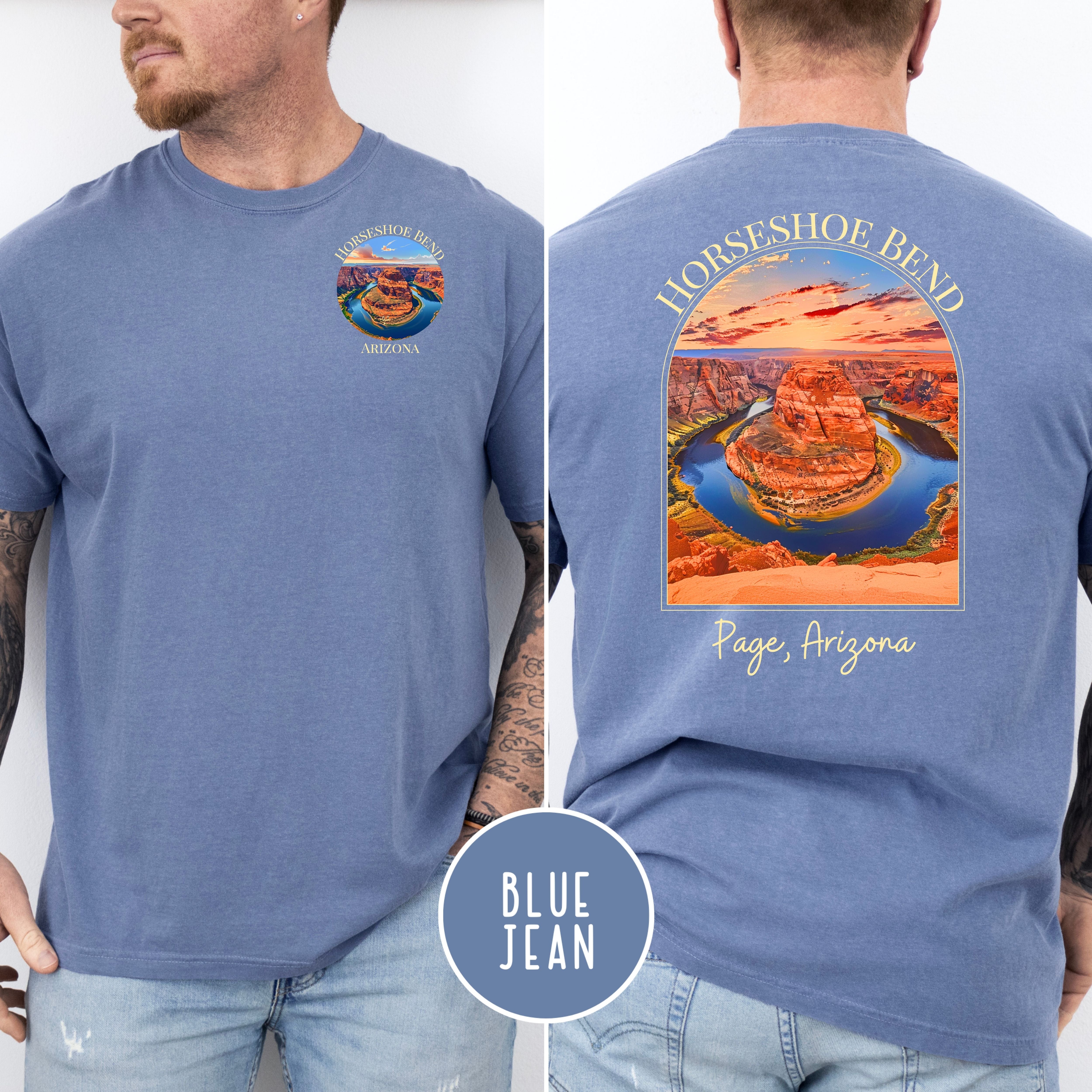 Horseshoe Bend Arizona Comfort Colors Tee Front/Back Design