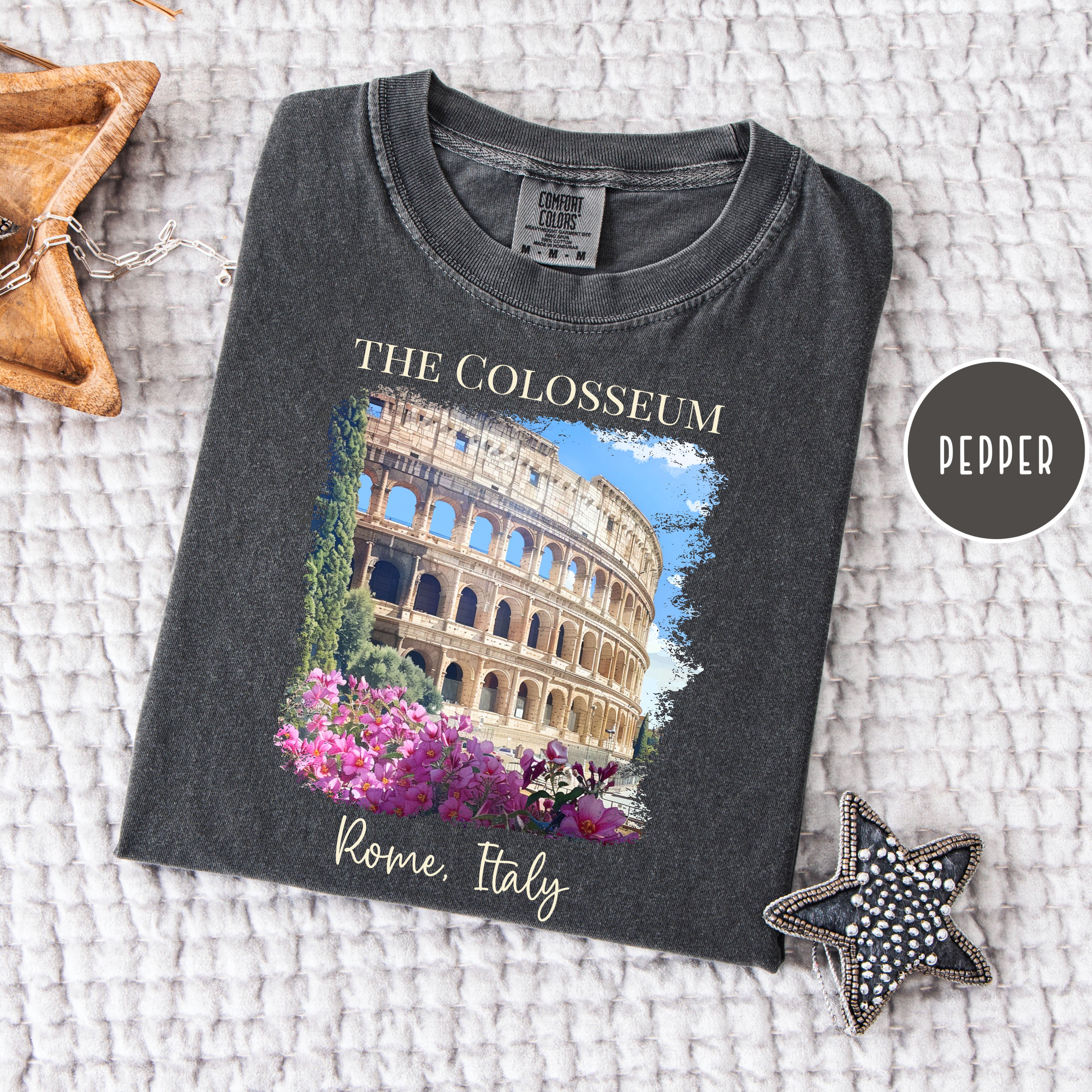 The Colosseum in Rome Comfort Colors Vacation Gift Tee