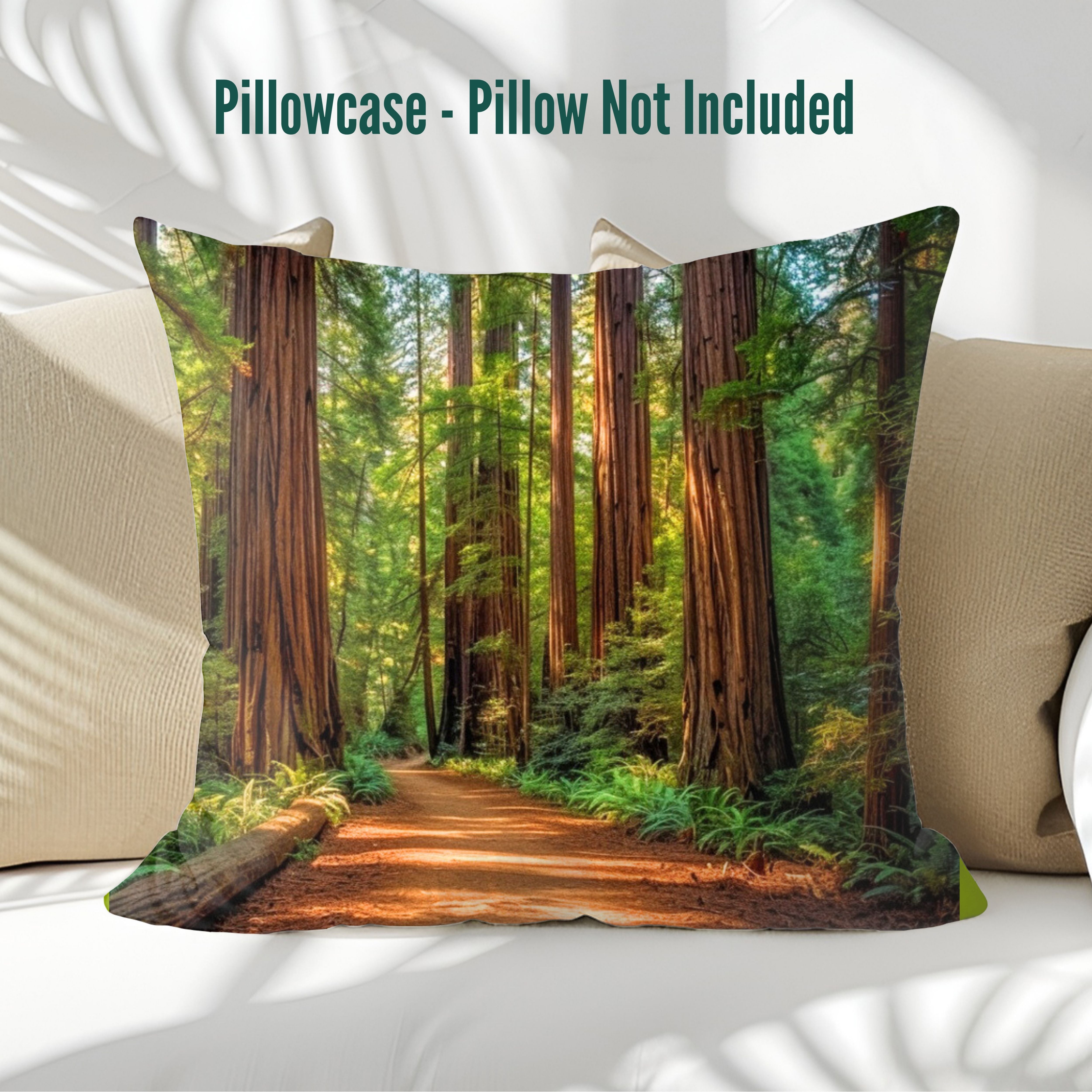 Redwood Trees Custom Pillowcases - Print Front & Back Machine Washable, Avail 5 Sizes, 100% Polyester - Pillows NOT Included