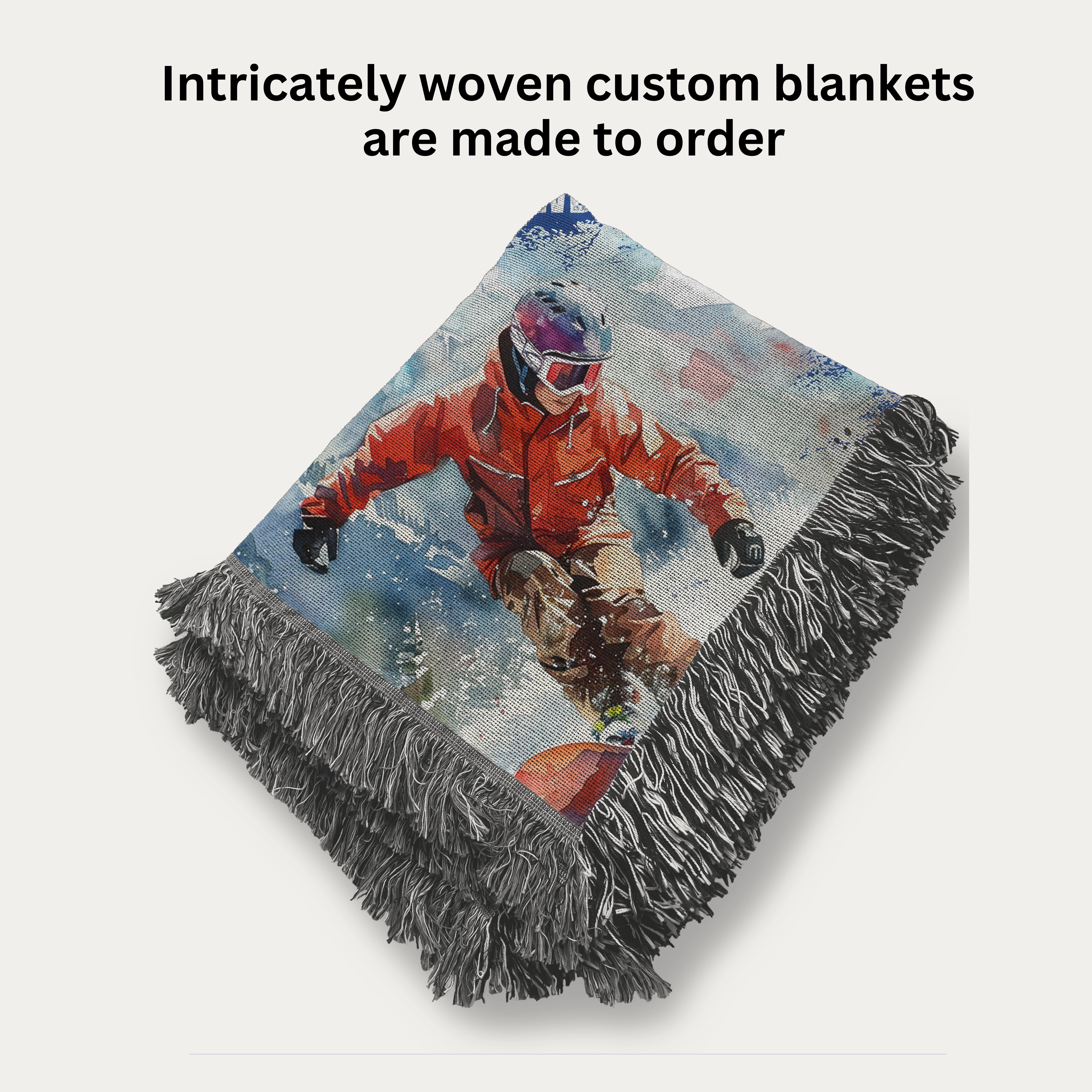 Snowboarding Milano Cortina Winter Games 2026 Woven Throw Blanket