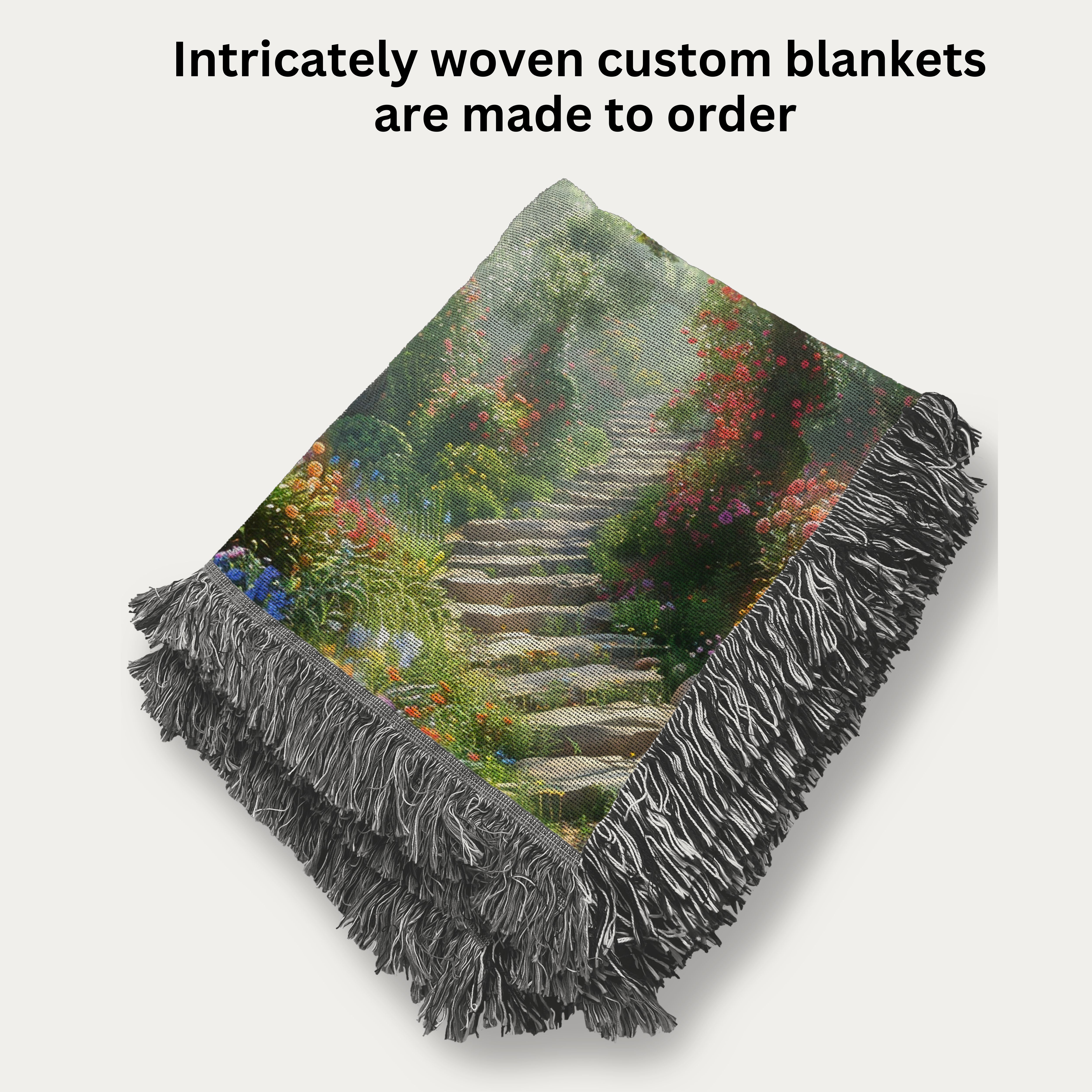 Beautiful Garden Steps Woven Throw Blanket