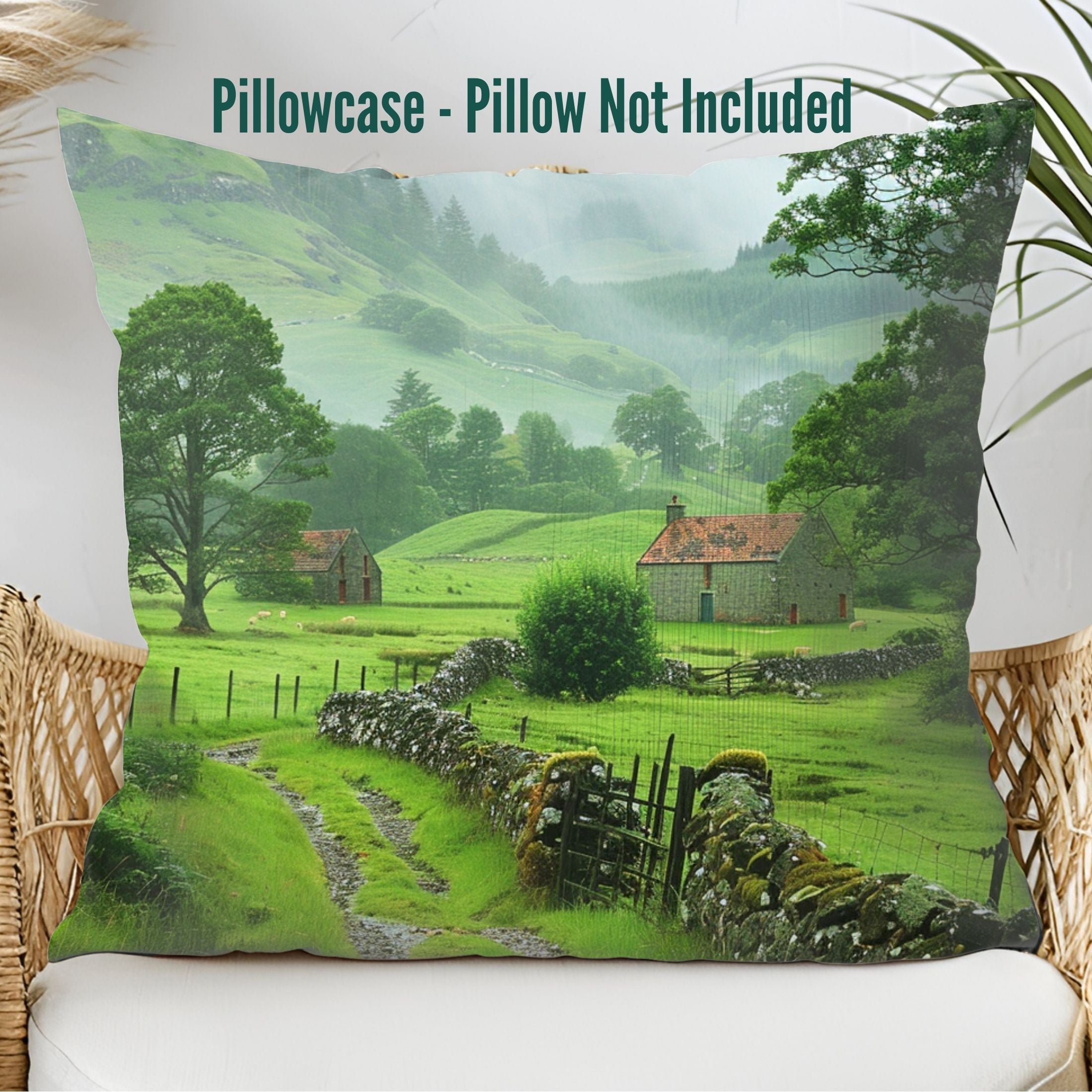 Scotland Countryside Decorative Pillowcases - Print Front & Back, Machine Washable, Avail 5 Sizes, 100% Polyester - Pillows NOT Included