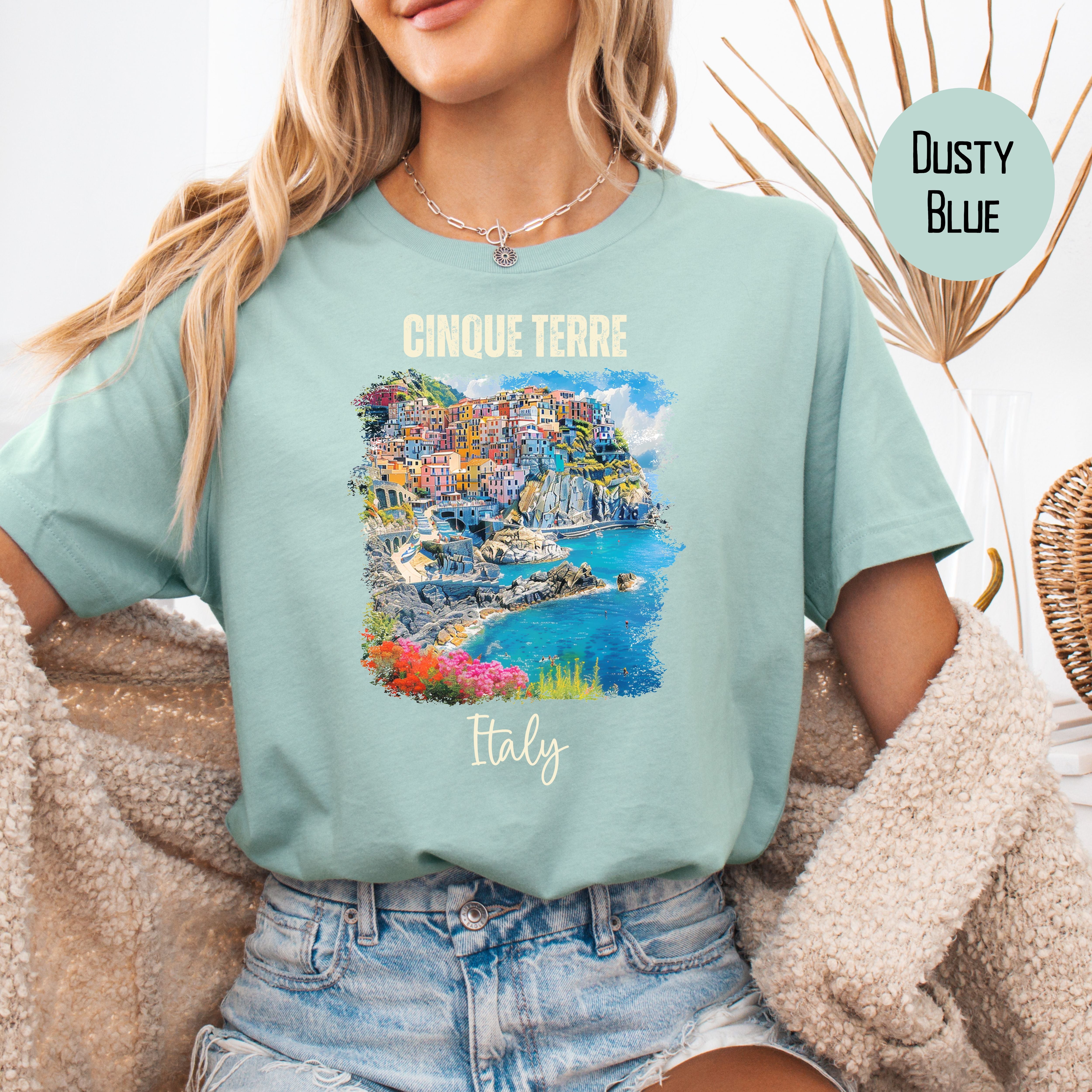 Cinque Terre Italian Beach Town Shirt, Italy Lover Bella Canvas Tee