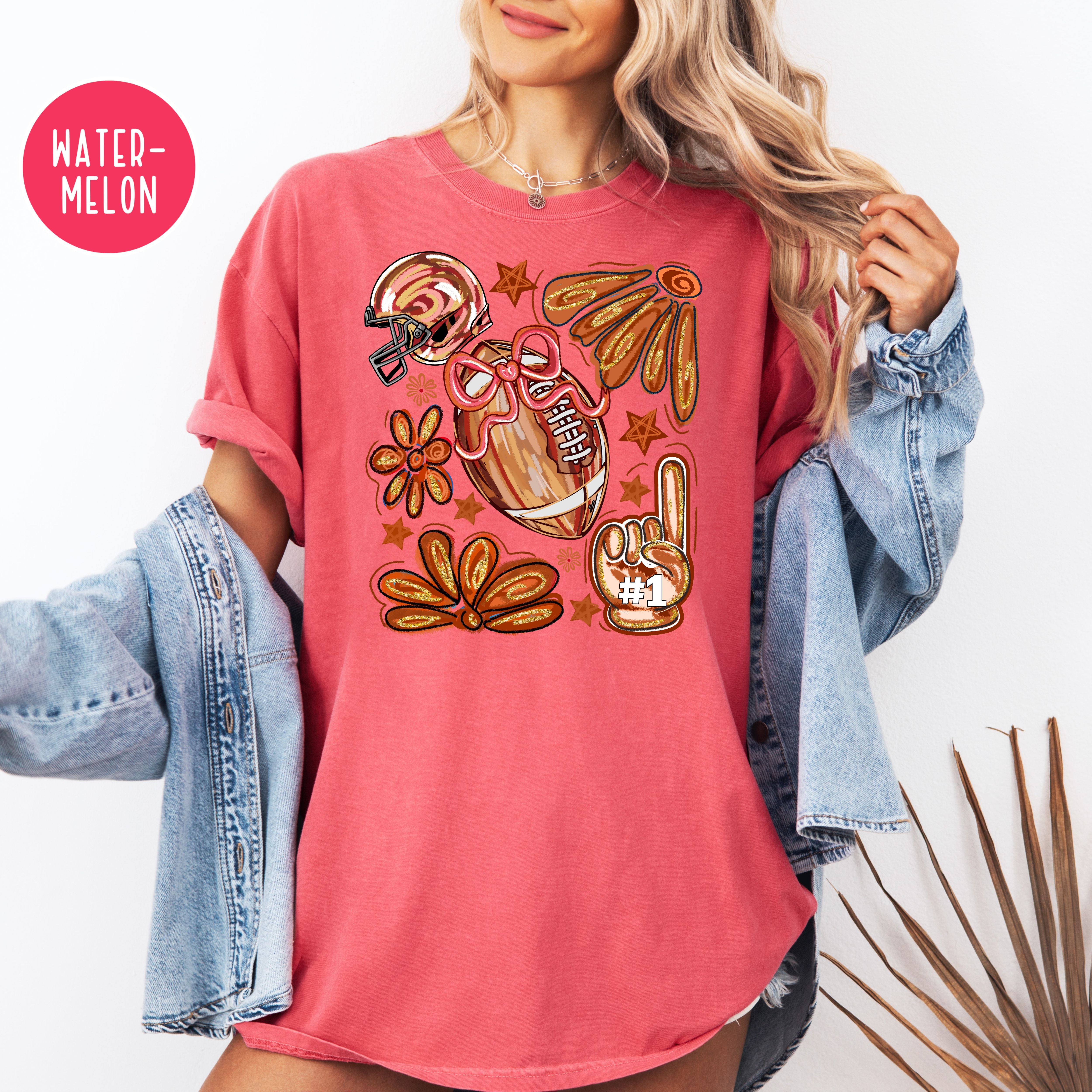 Football Party Comfort Colors Football Game Day Shirt