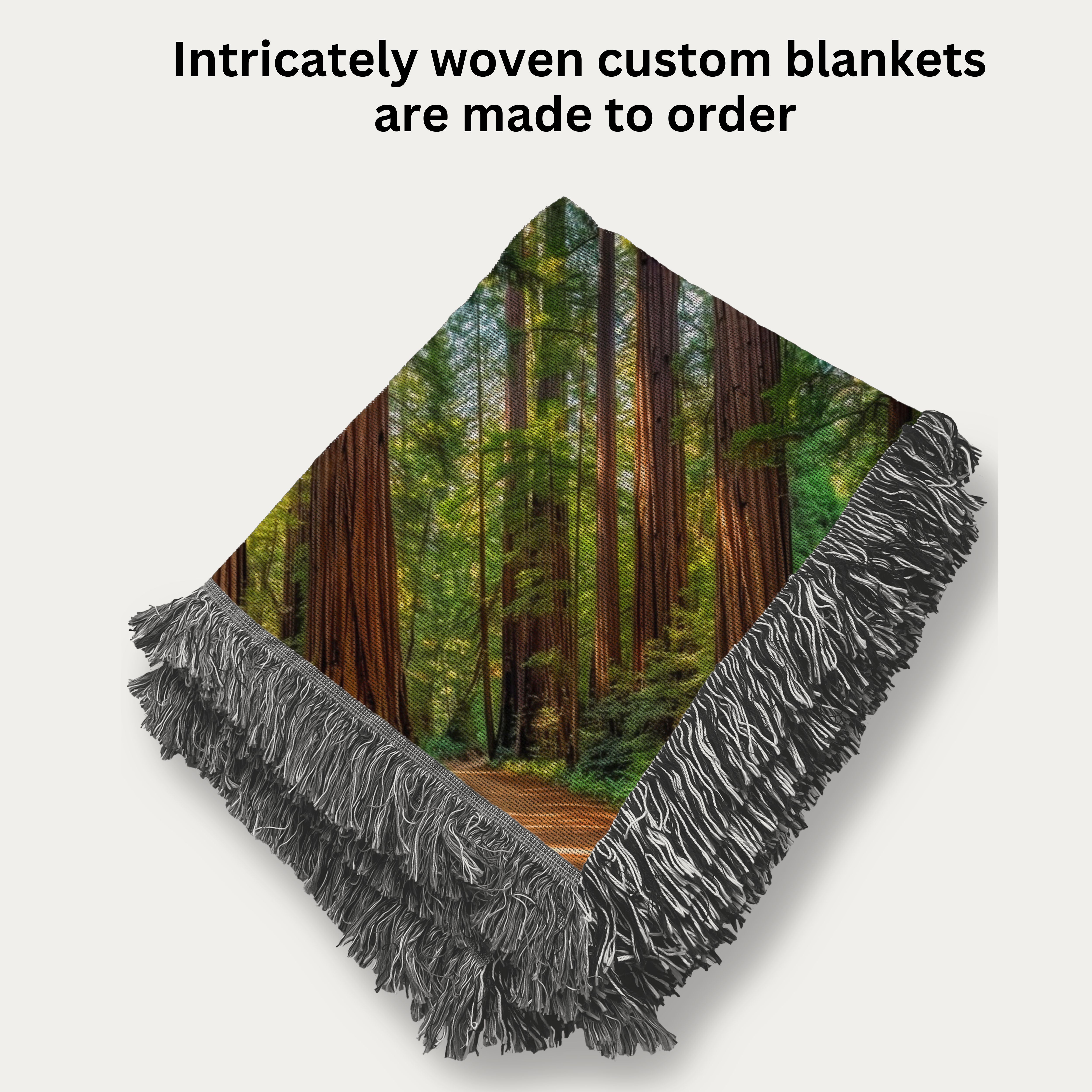 California Giant Redwood Trees Woven Throw Blanket