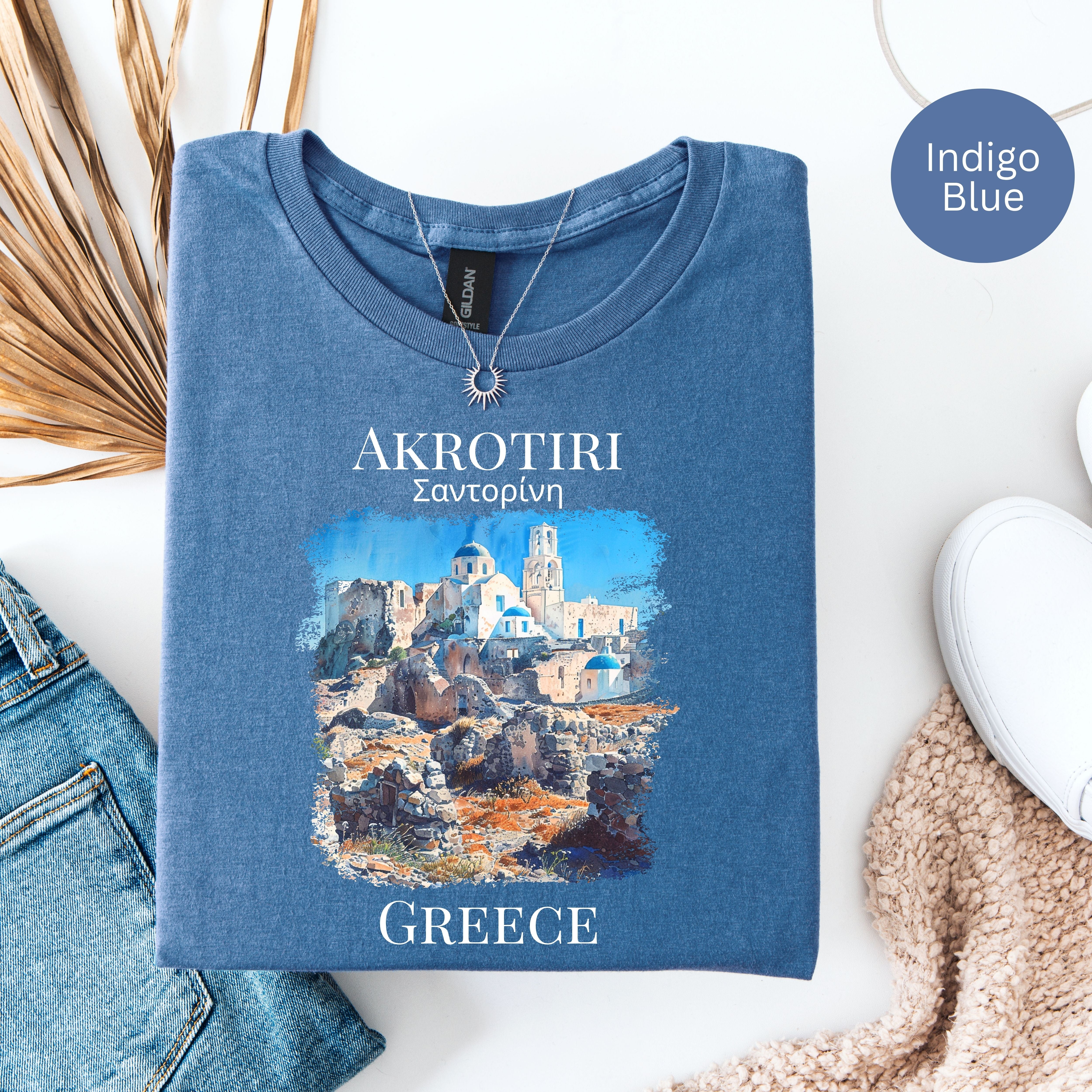 Akrotiri Ancient Ruins Santorini Greece Soft-Style Adult Unisex Tee
