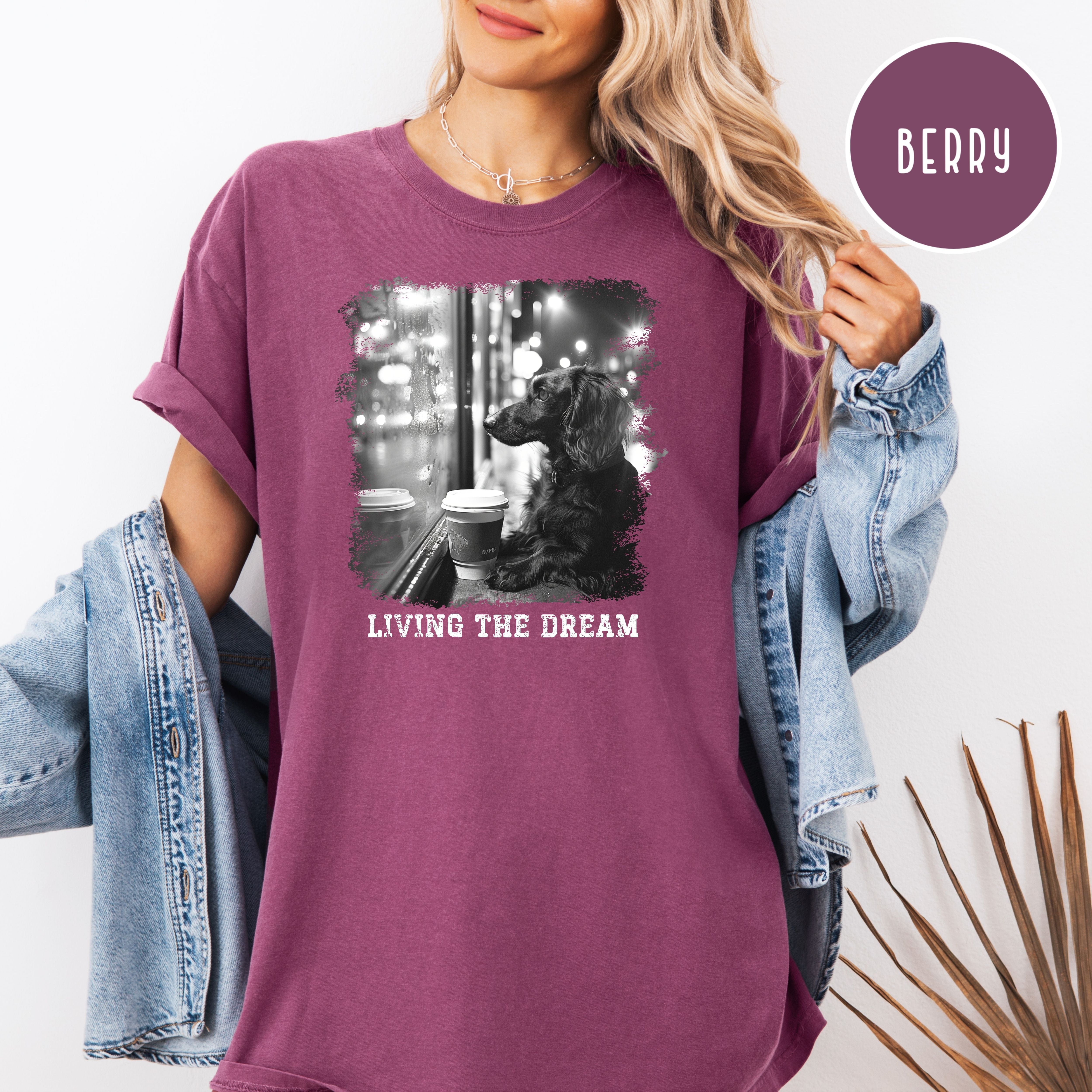Dachshund Mama Comfort Colors T-Shirt, Doxie Lover Tee Shirt, Living The Dream Wiener Dog Shirt, Sausage Dog, Funny Dog Lover Shirt