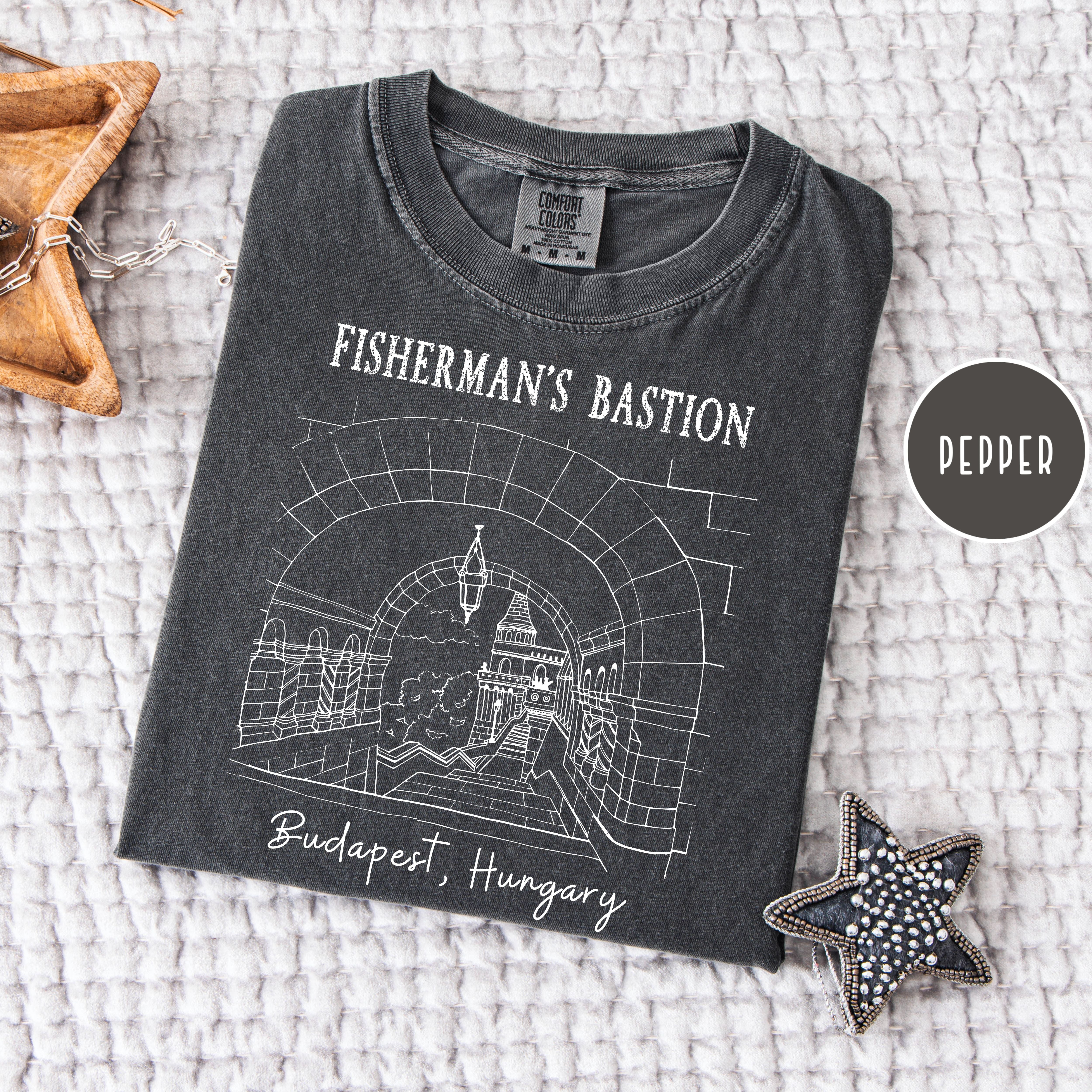 Budapest Hungary Fisherman's Bastion Comfort Colors Tee