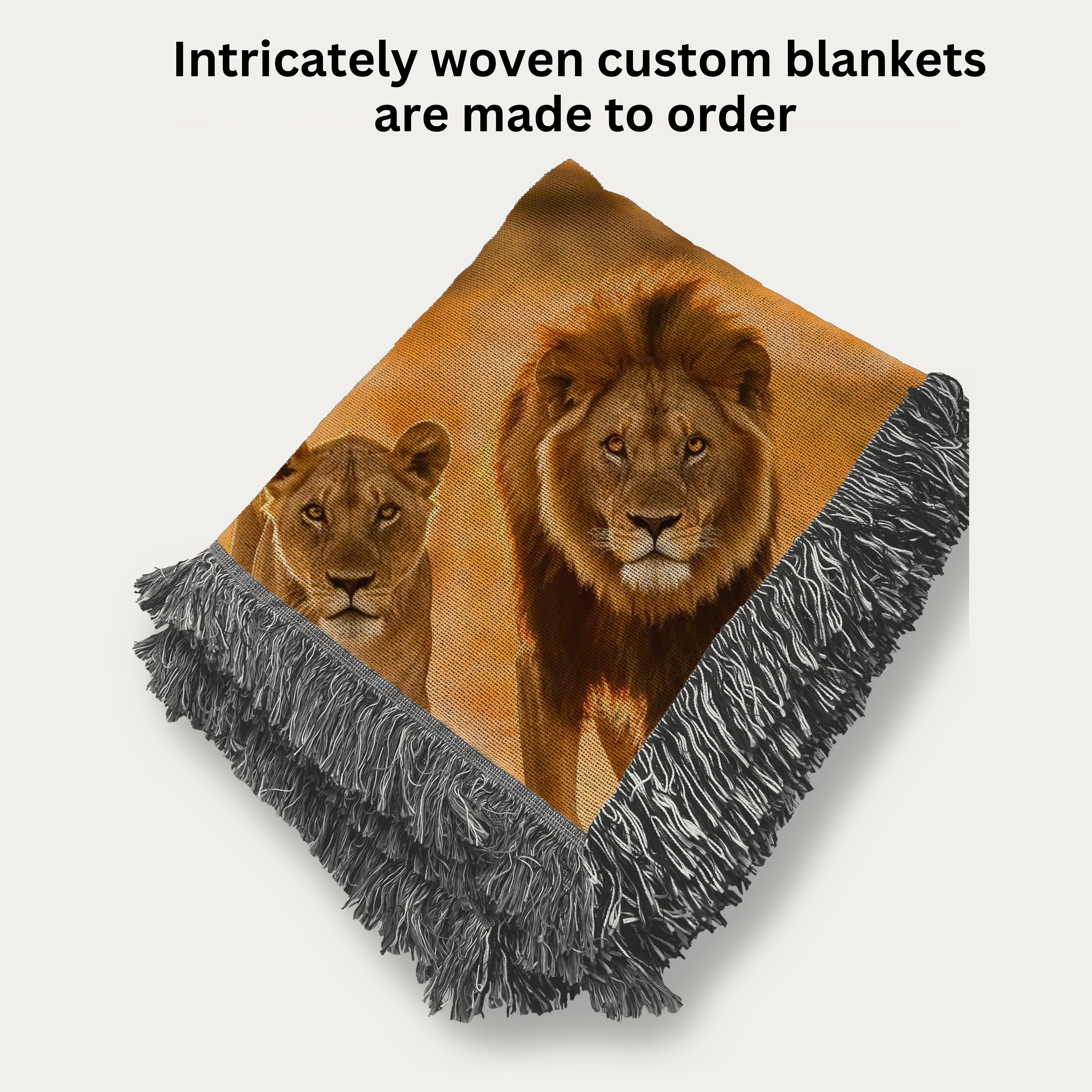 Lions with Cub At Serengeti National Park Woven Throw Blanket