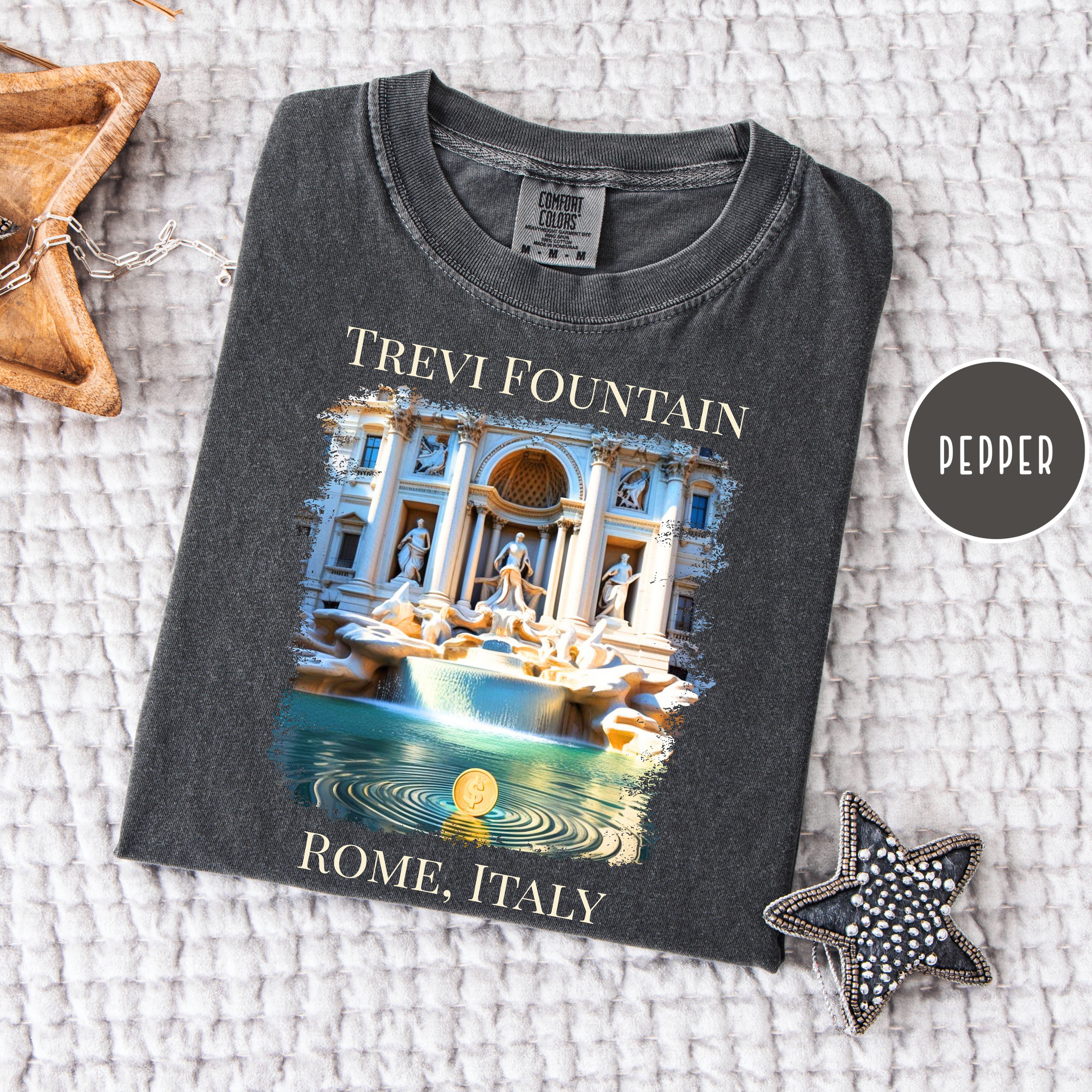 Trevi Fountain Rome Italy Comfort Colors Vacation Gift Tee