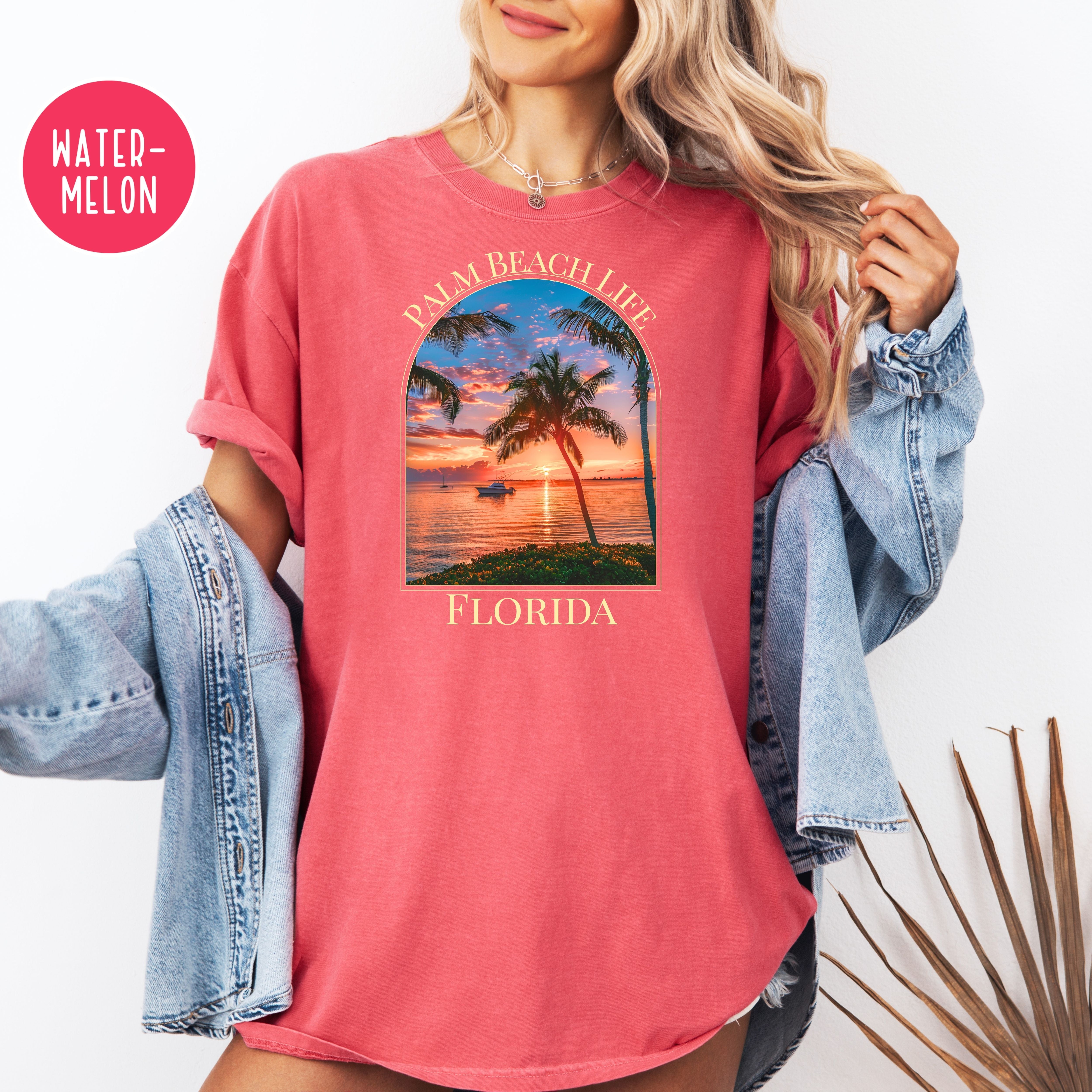 West Palm Beach Sunset Comfort Colors Pre-Shrunk Unisex Tee