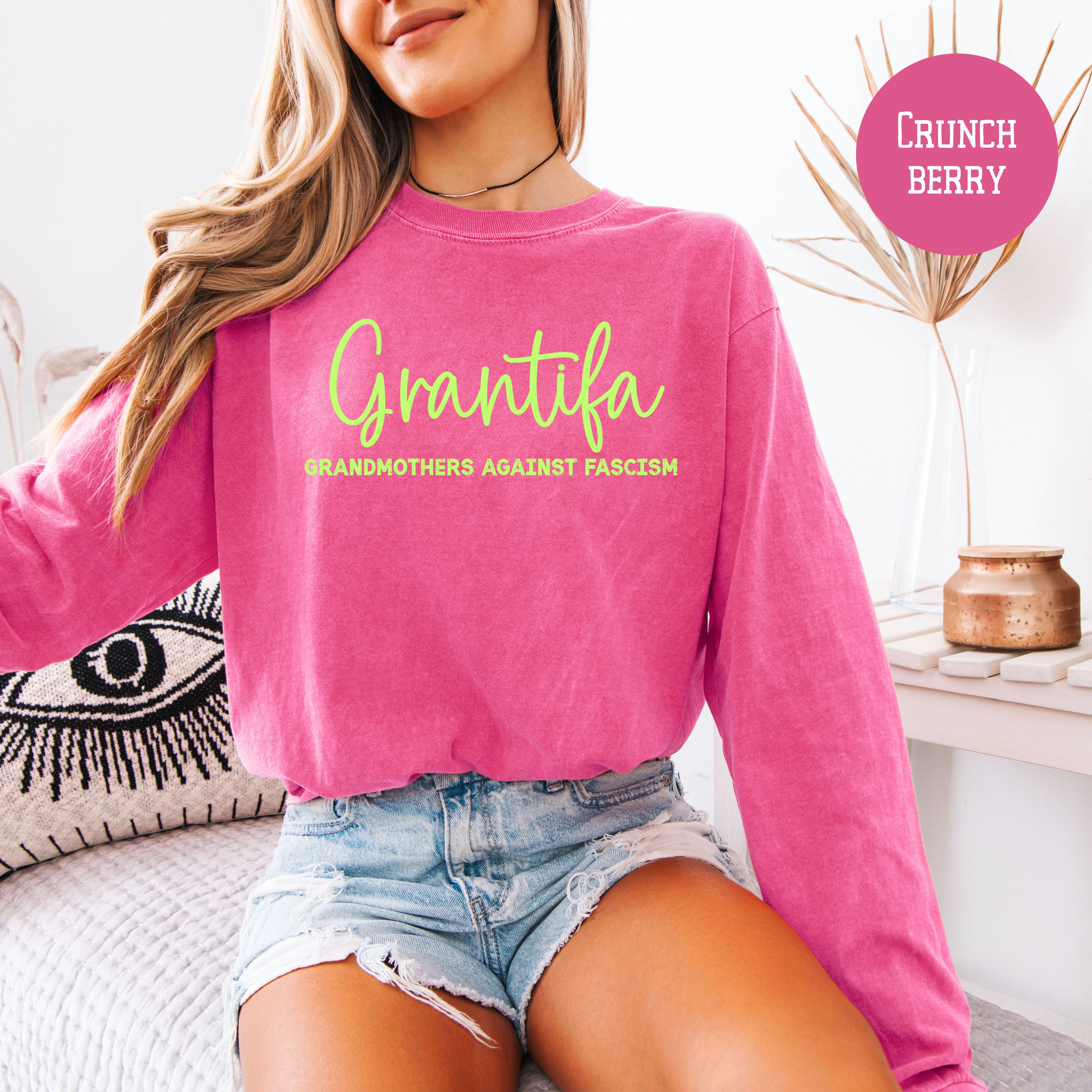 Grantifa Grandmothers Against Fascism Long Sleeve Comfort Colors Tee