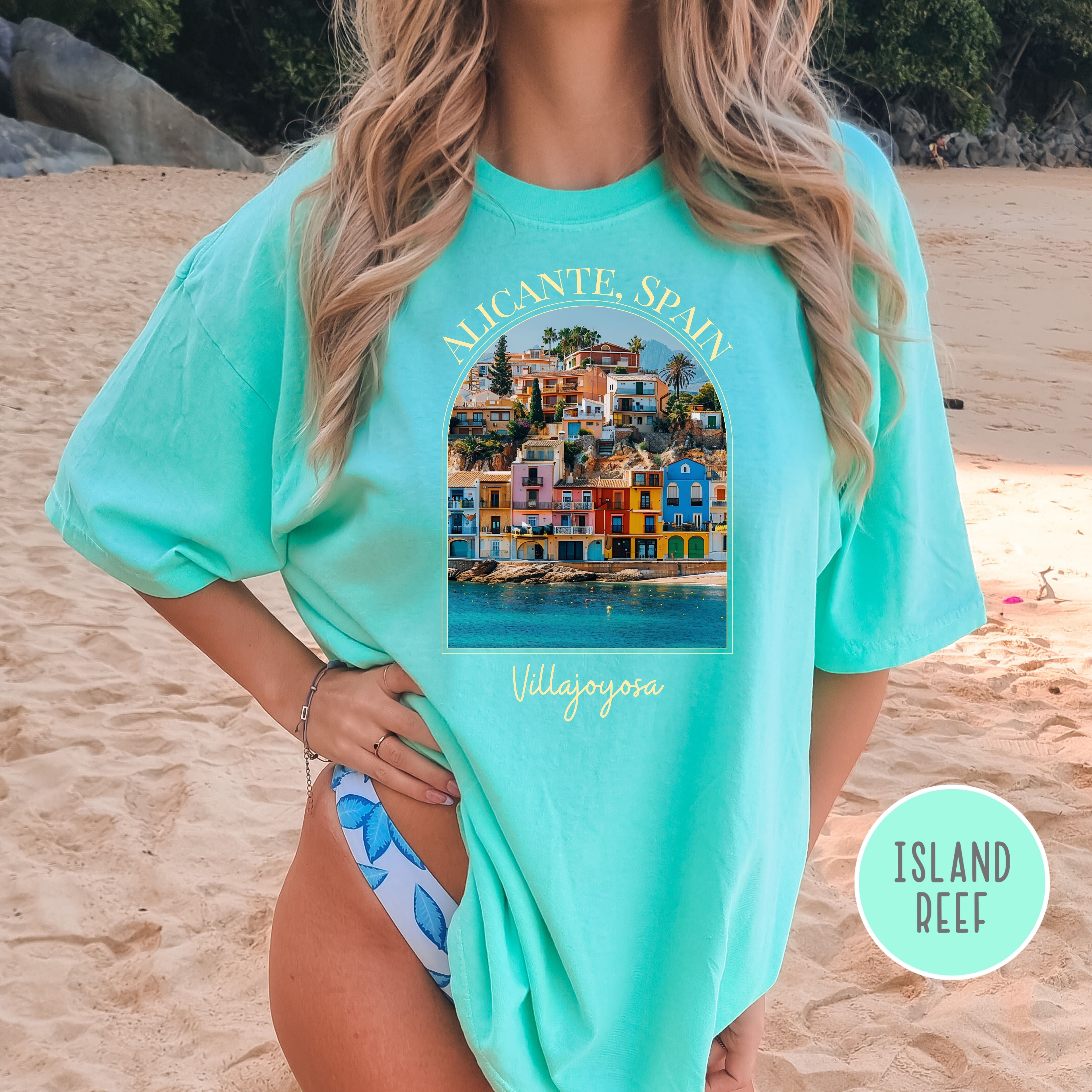 Alicante Spain Villajoyosa Village Colorful Seaside Homes Comfort Colors® Tee