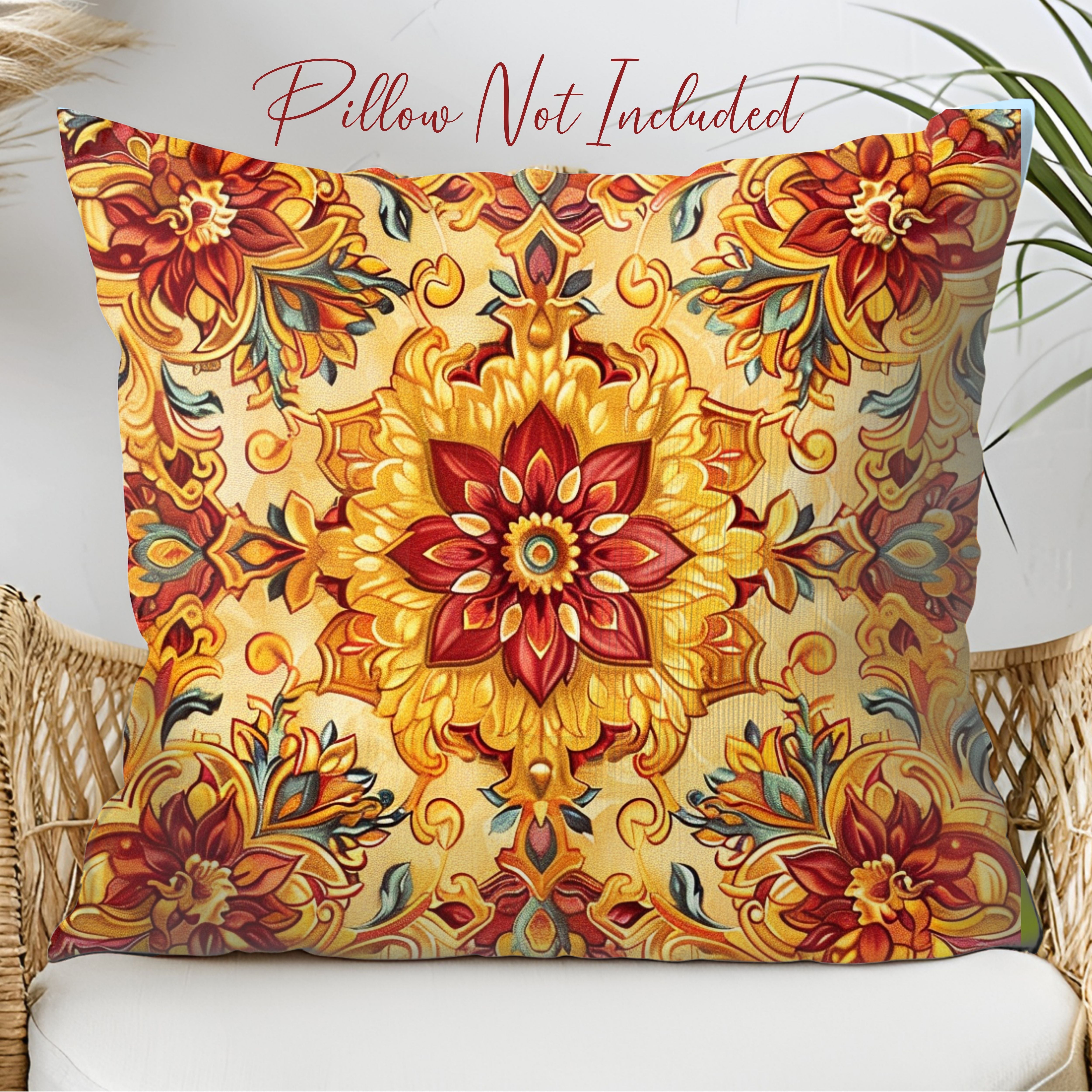 Floral Decorative Pillowcase Design Front & Back, Machine Washable Avail in 5 Sizes - Perfect for Living Room or Guest Rooms