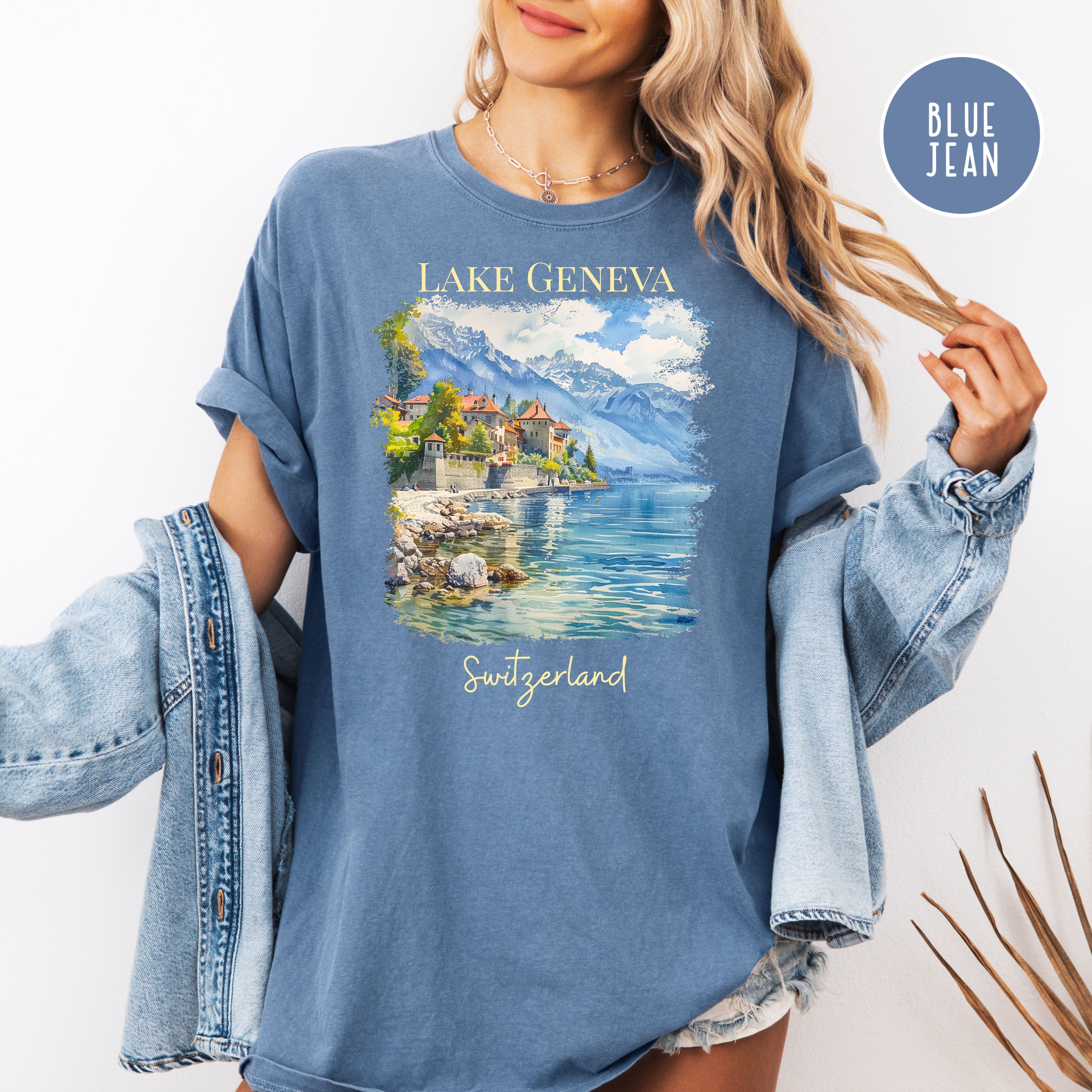 Lake Geneva Switzerland Comfort Colors Adult Unisex Vacation Gift Tee
